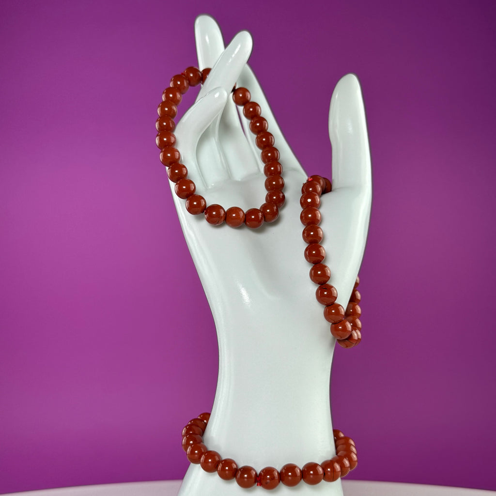 Red Jasper Beaded Bracelet 8mm – Grounding Strength & Stability