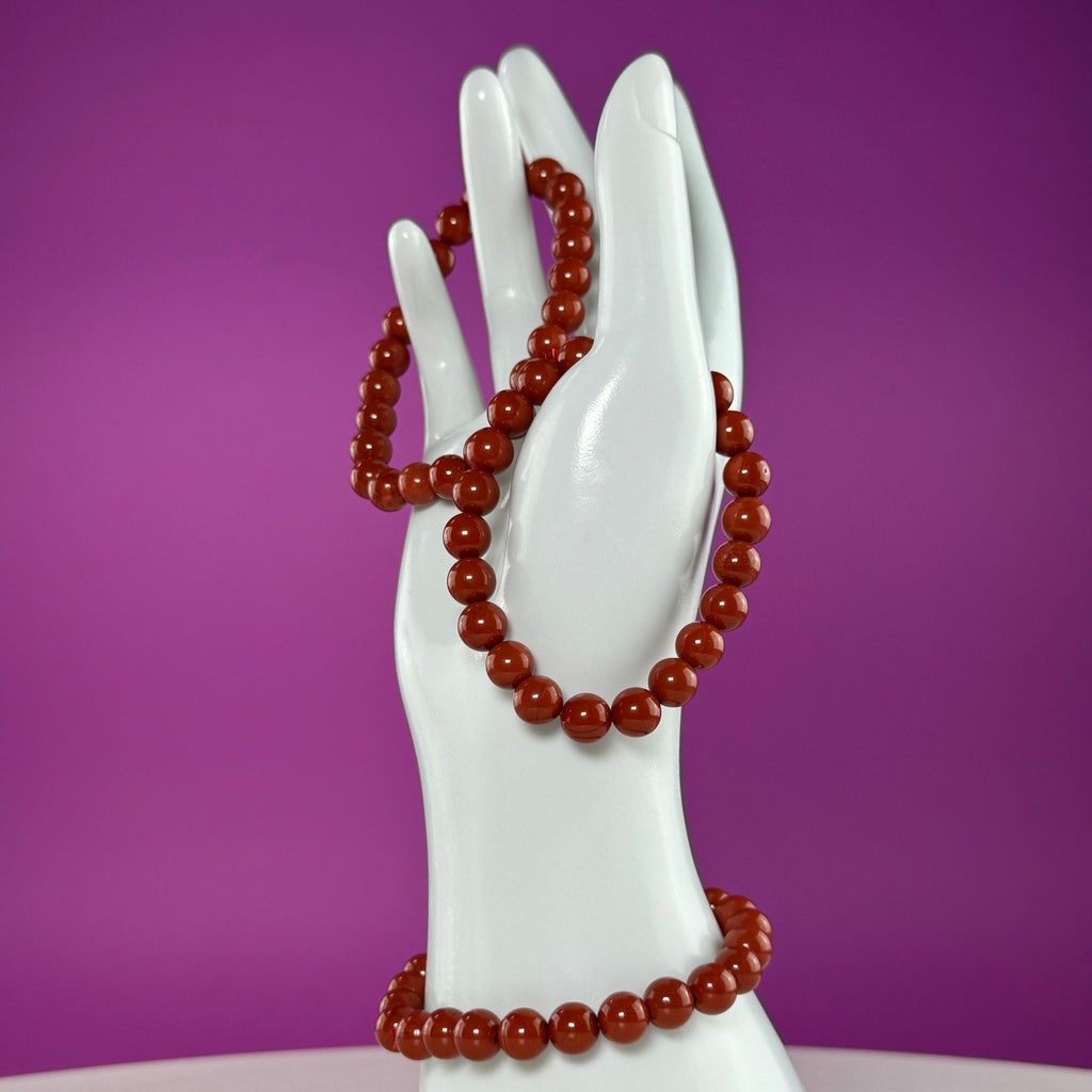 Red Jasper Beaded Bracelet 8mm – Grounding Strength & Stability