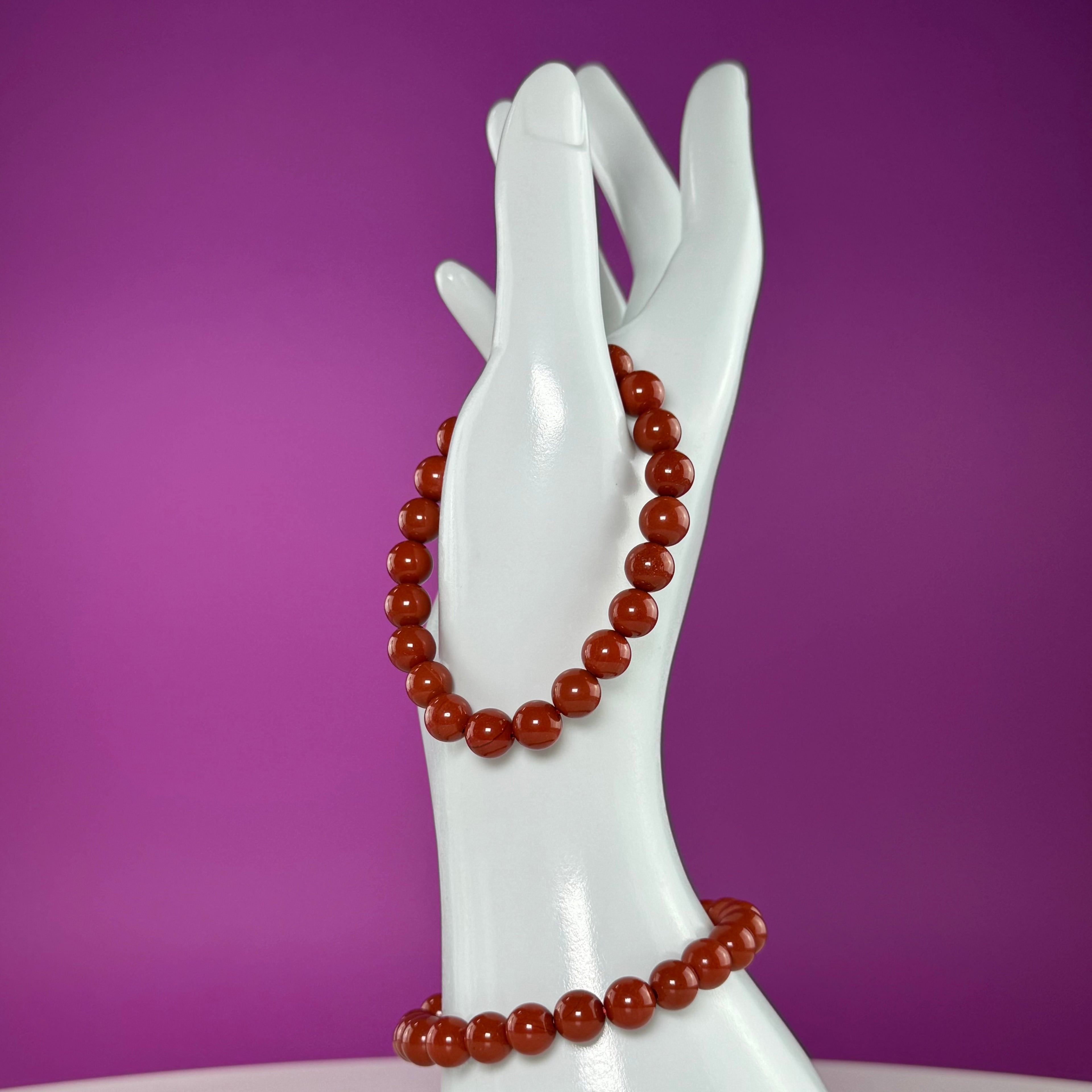 Red Jasper Beaded Bracelet 8mm – Grounding Strength & Stability