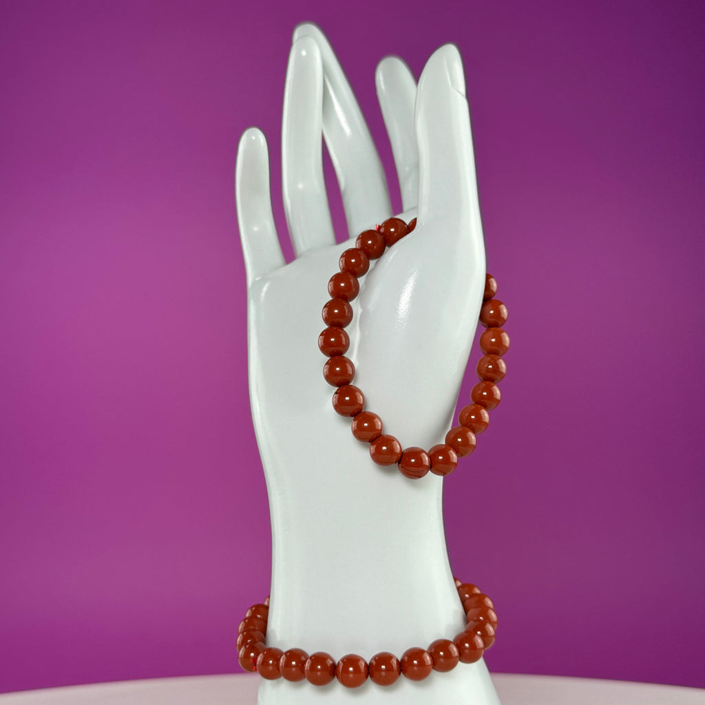 Red Jasper Beaded Bracelet 8mm – Grounding Strength & Stability
