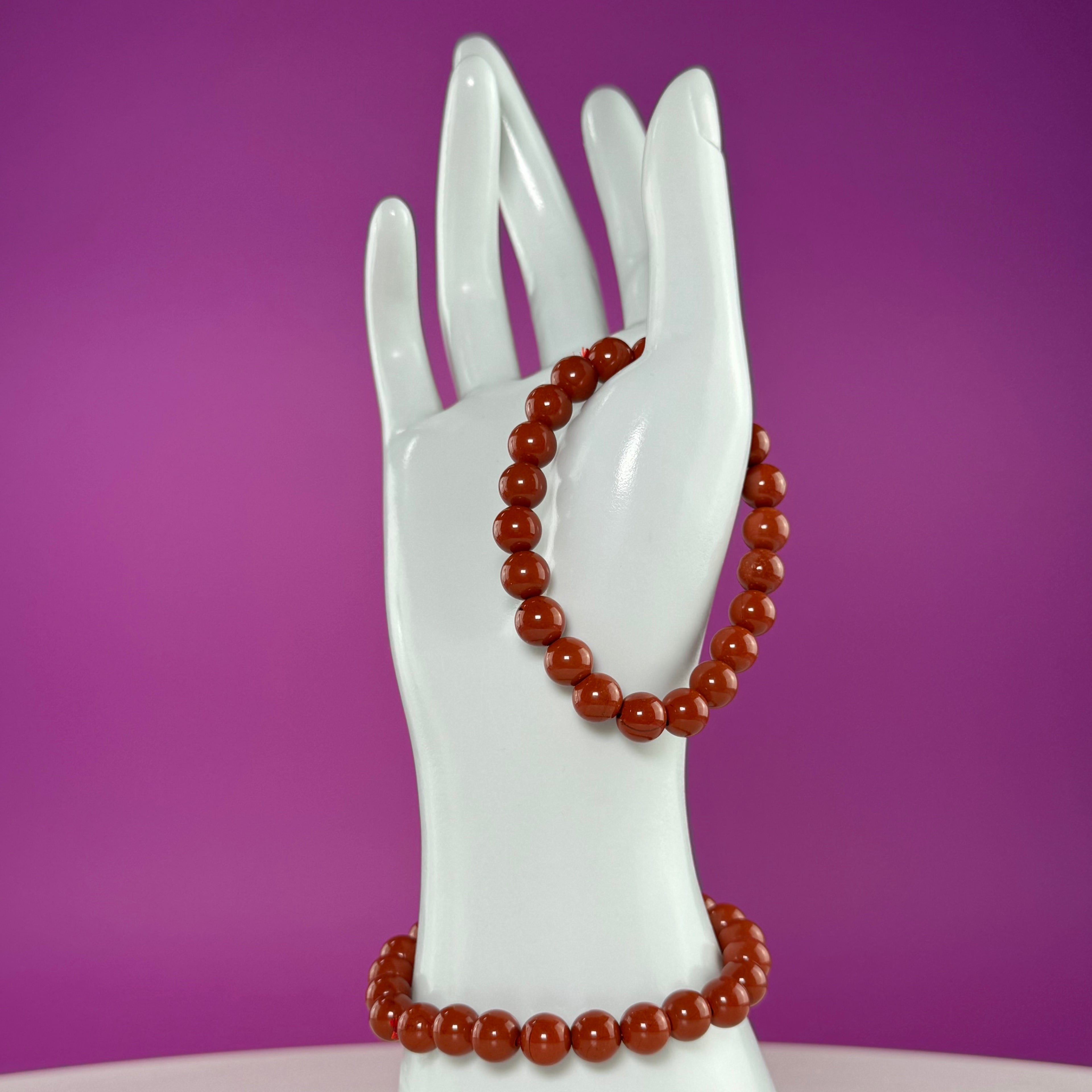 Red Jasper Beaded Bracelet 8mm – Grounding Strength & Stability