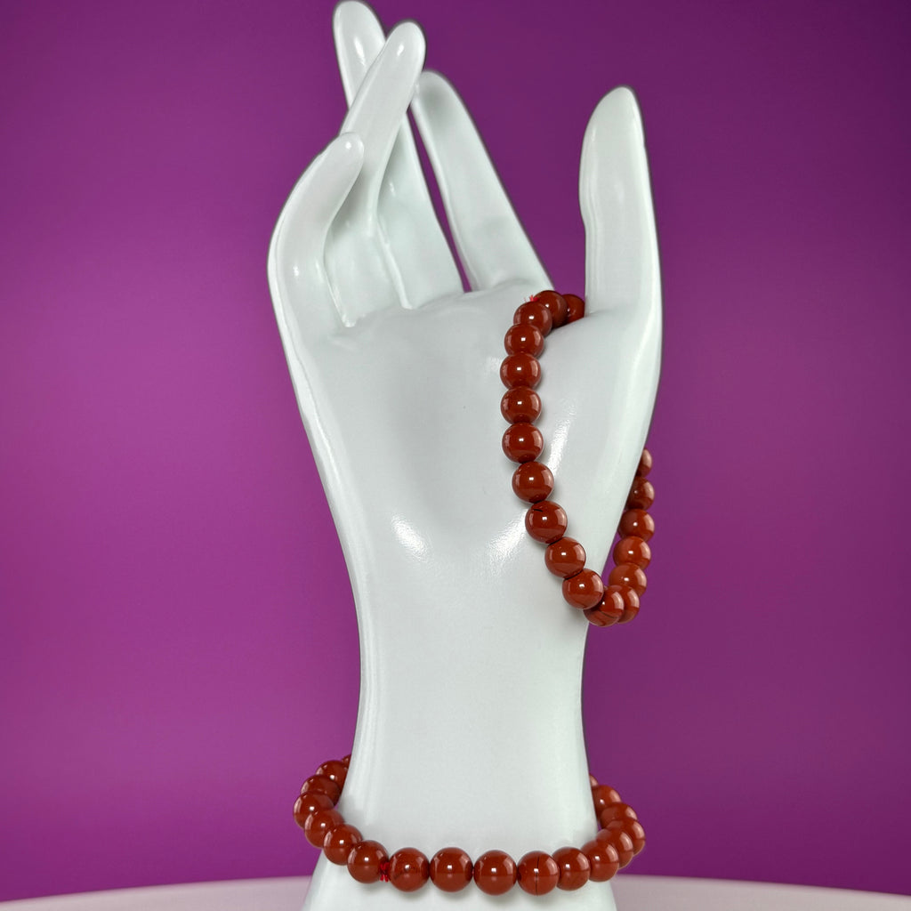 Red Jasper Beaded Bracelet 8mm – Grounding Strength & Stability