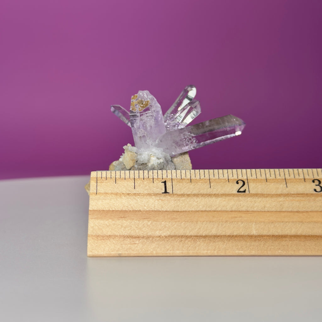 Veracruz Amethyst Cluster from Mexico – Natural Amethyst Points Specimen with Acrylic Stand