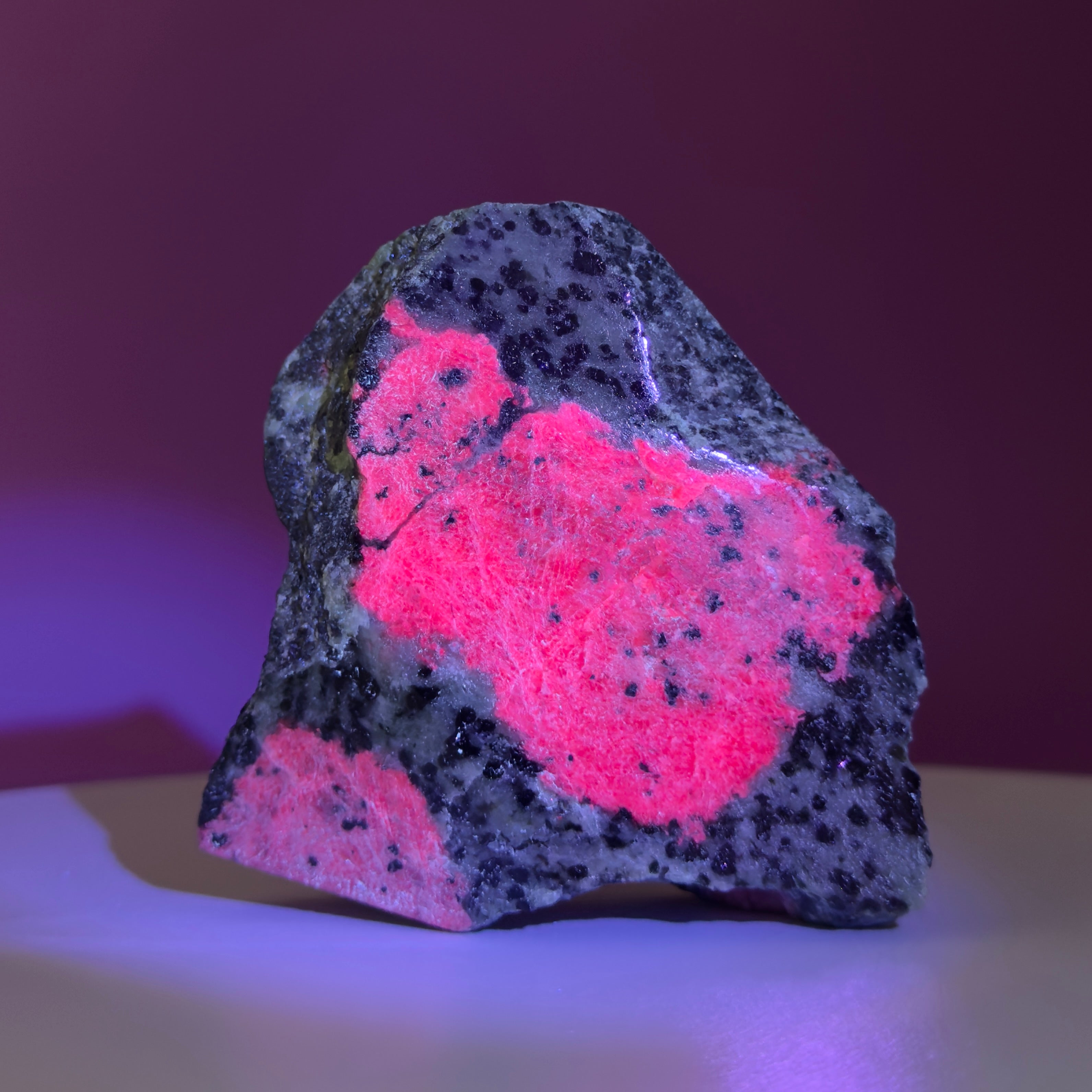 Ruby Zoisite Semi-Polished UV Reactive Specimen