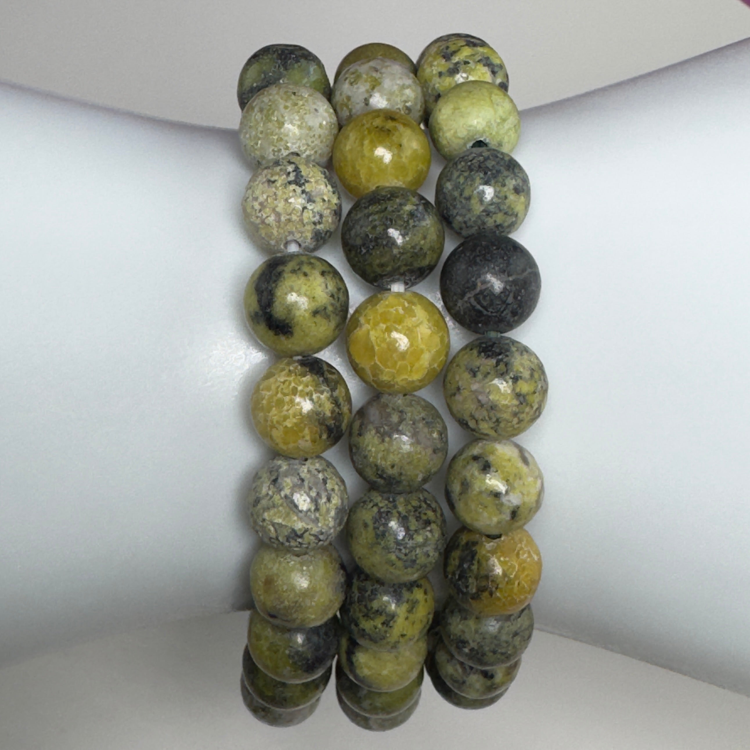 Serpentine 8mm Beaded Bracelet – Grounding & Protection Crystal