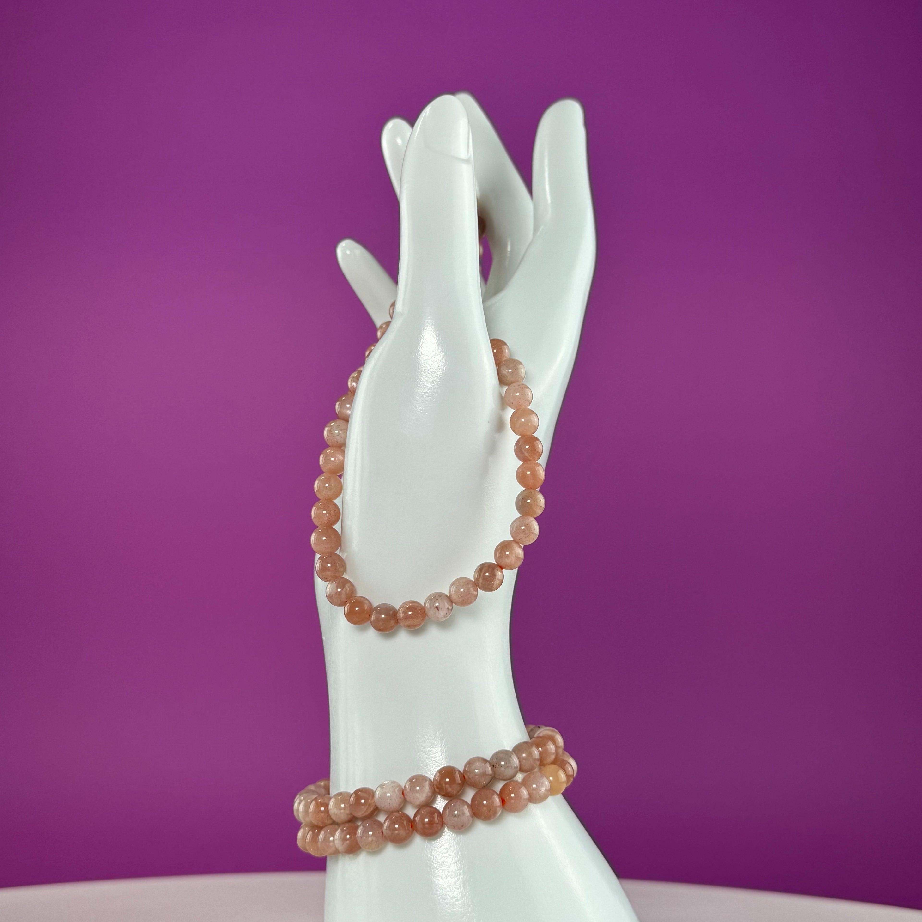 Natural Sunstone Bracelet – 6mm | Confidence, Joy & Energy Crystal Jewelry