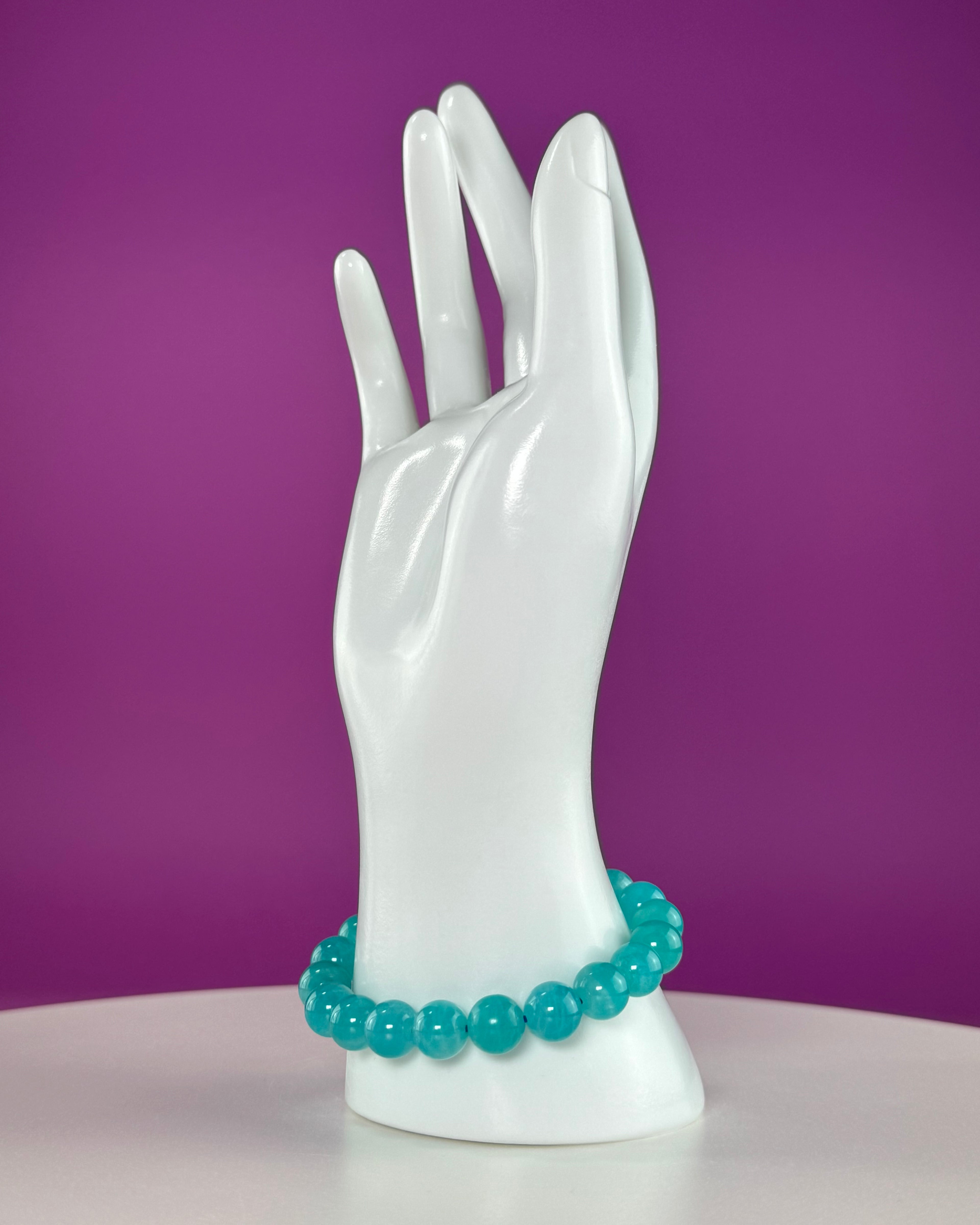 Amazonite Bracelet 10mm | Blue Green Crystal Jewelry | Calming & Communication Stone