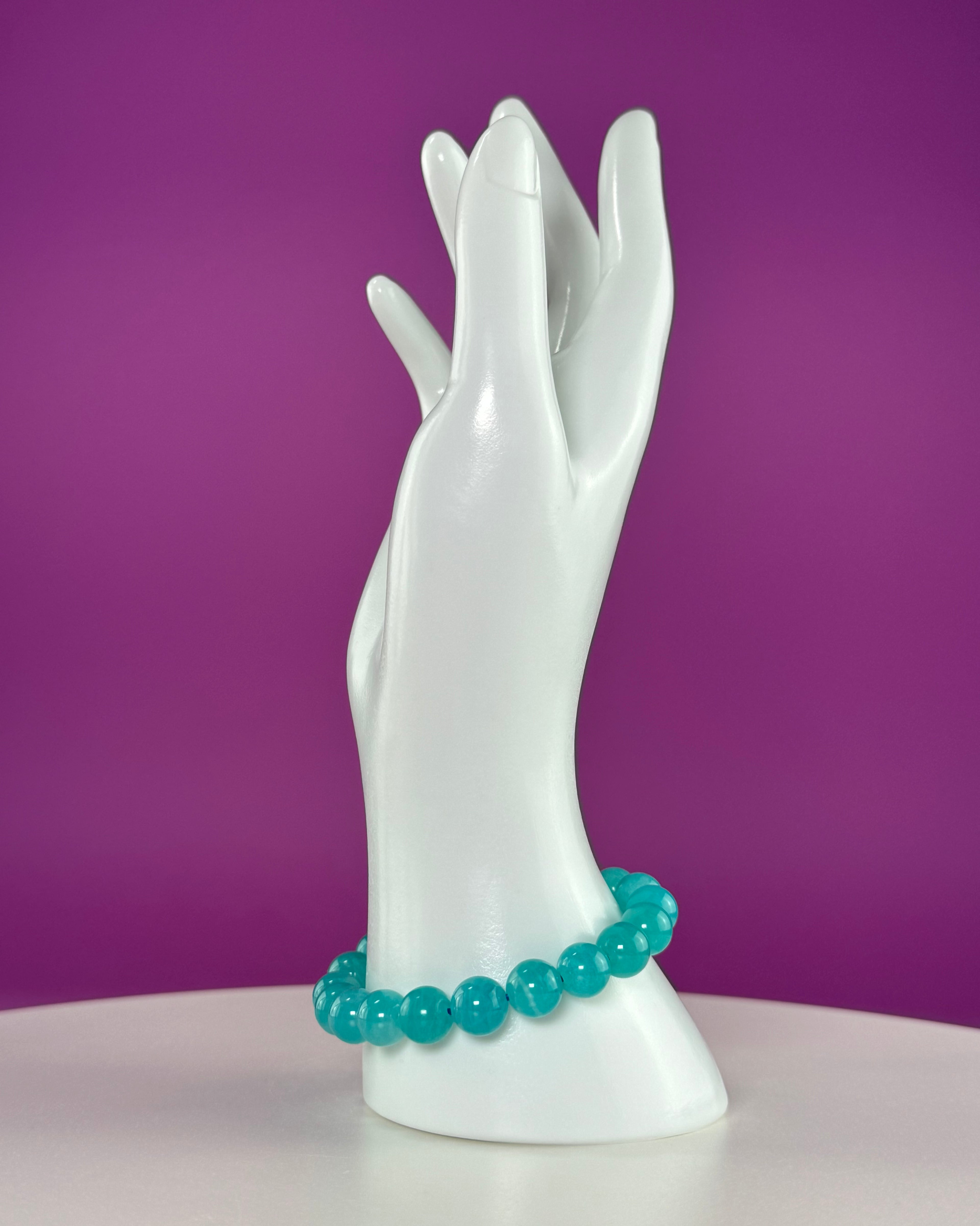 Amazonite Bracelet 10mm | Blue Green Crystal Jewelry | Calming & Communication Stone