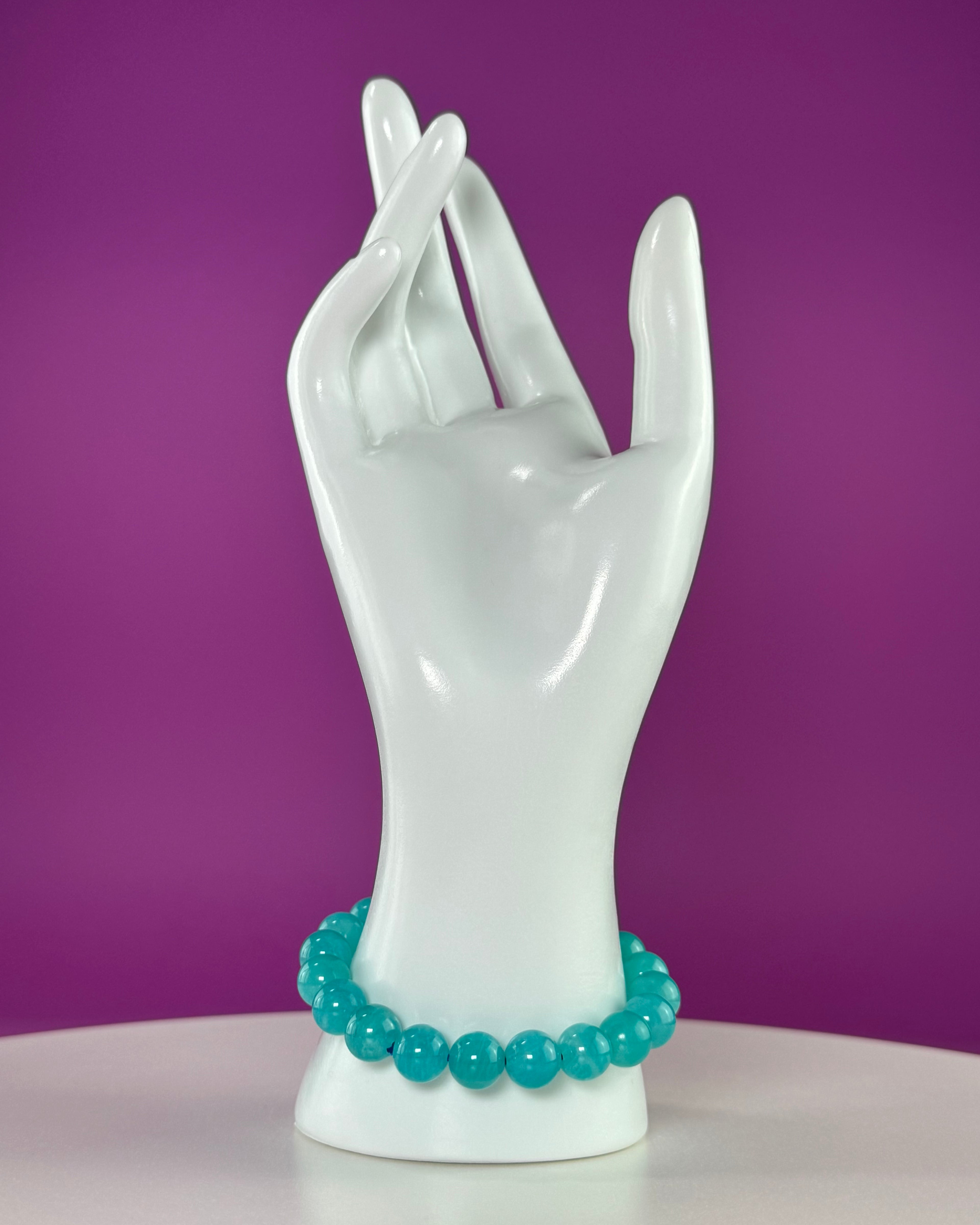 Amazonite Bracelet 10mm | Blue Green Crystal Jewelry | Calming & Communication Stone