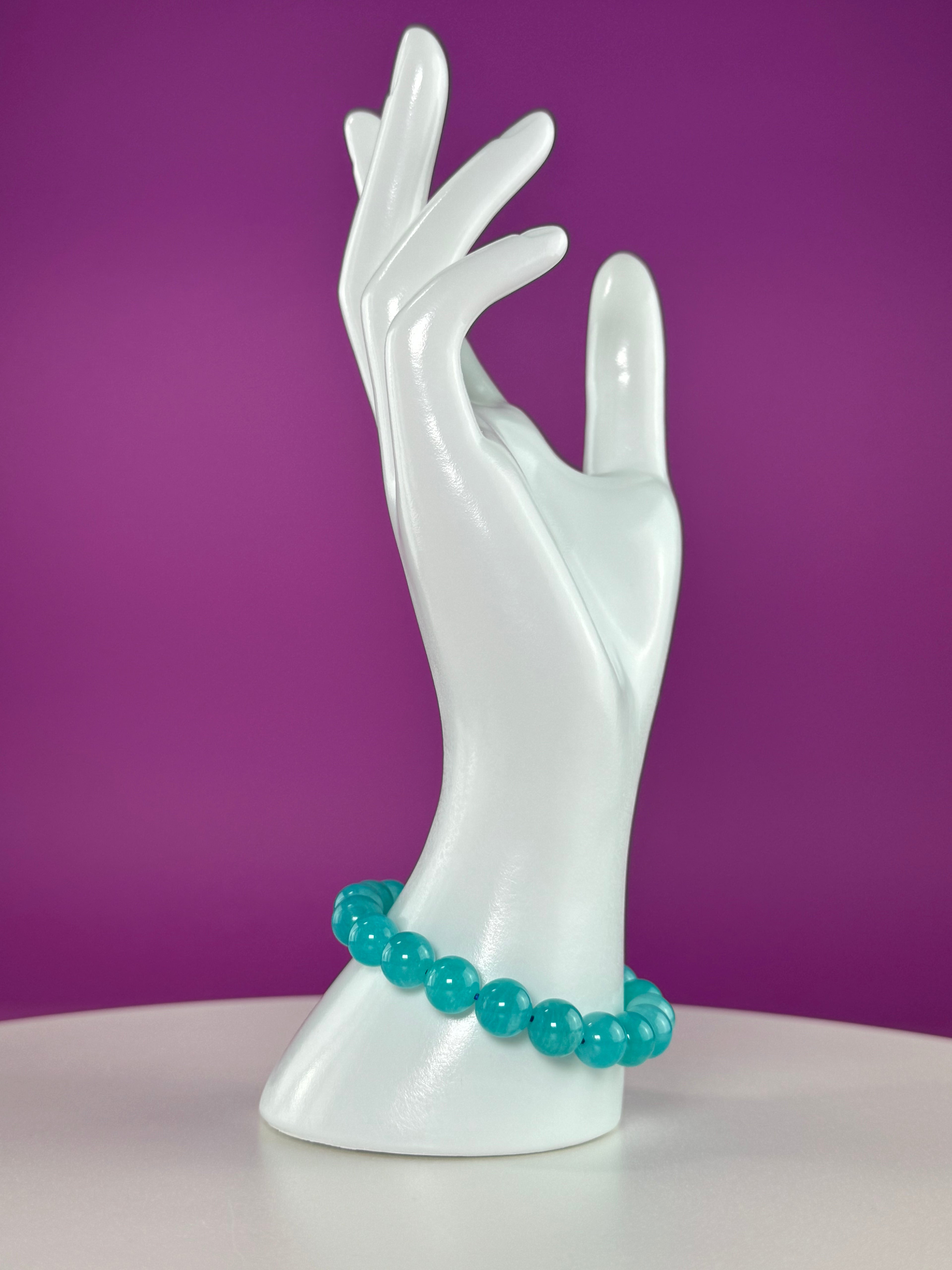Amazonite Bracelet 10mm | Blue Green Crystal Jewelry | Calming & Communication Stone