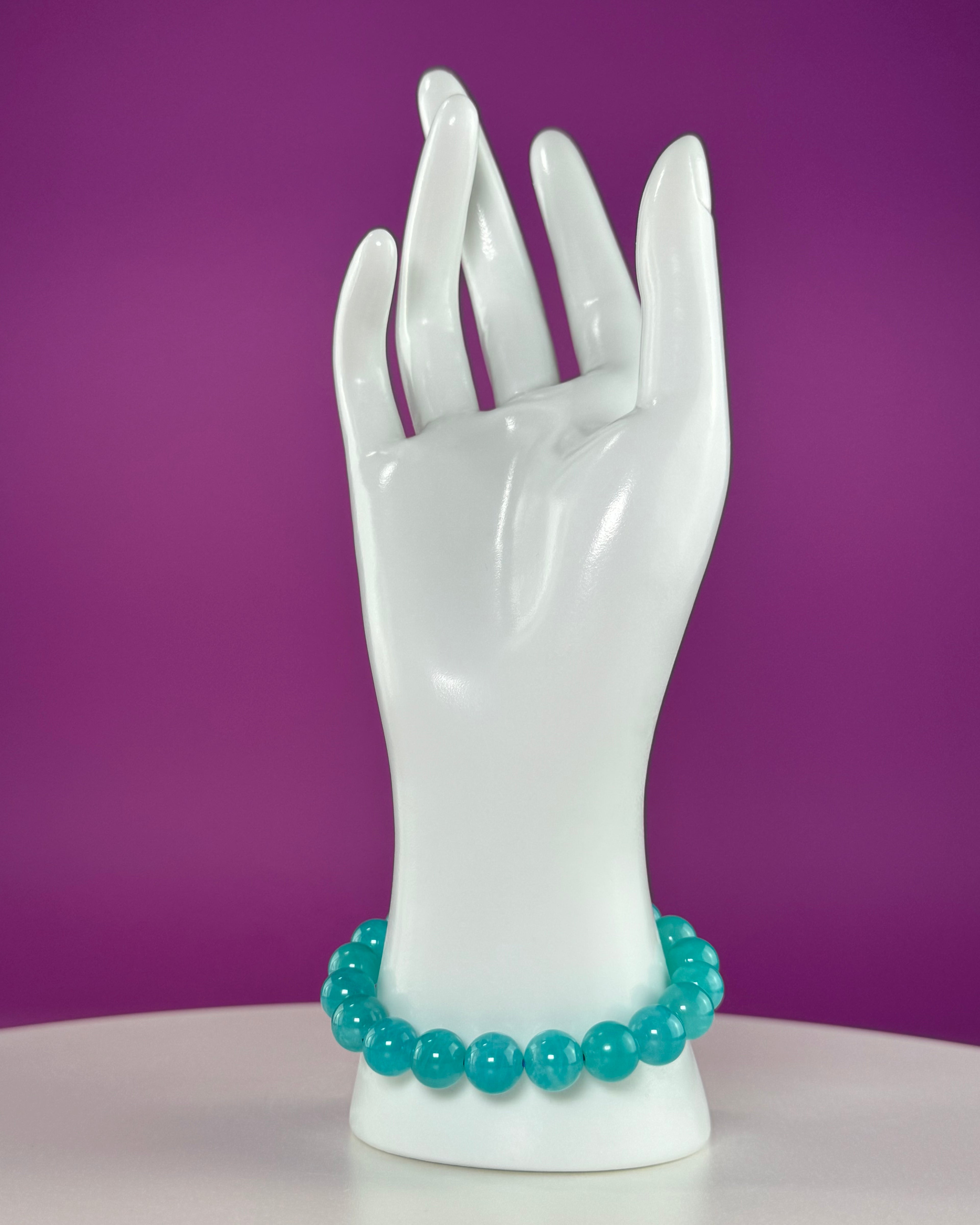 Amazonite Bracelet 10mm | Blue Green Crystal Jewelry | Calming & Communication Stone