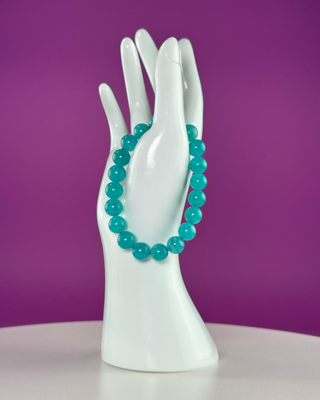 Amazonite Bracelet 10mm | Blue Green Crystal Jewelry | Calming & Communication Stone