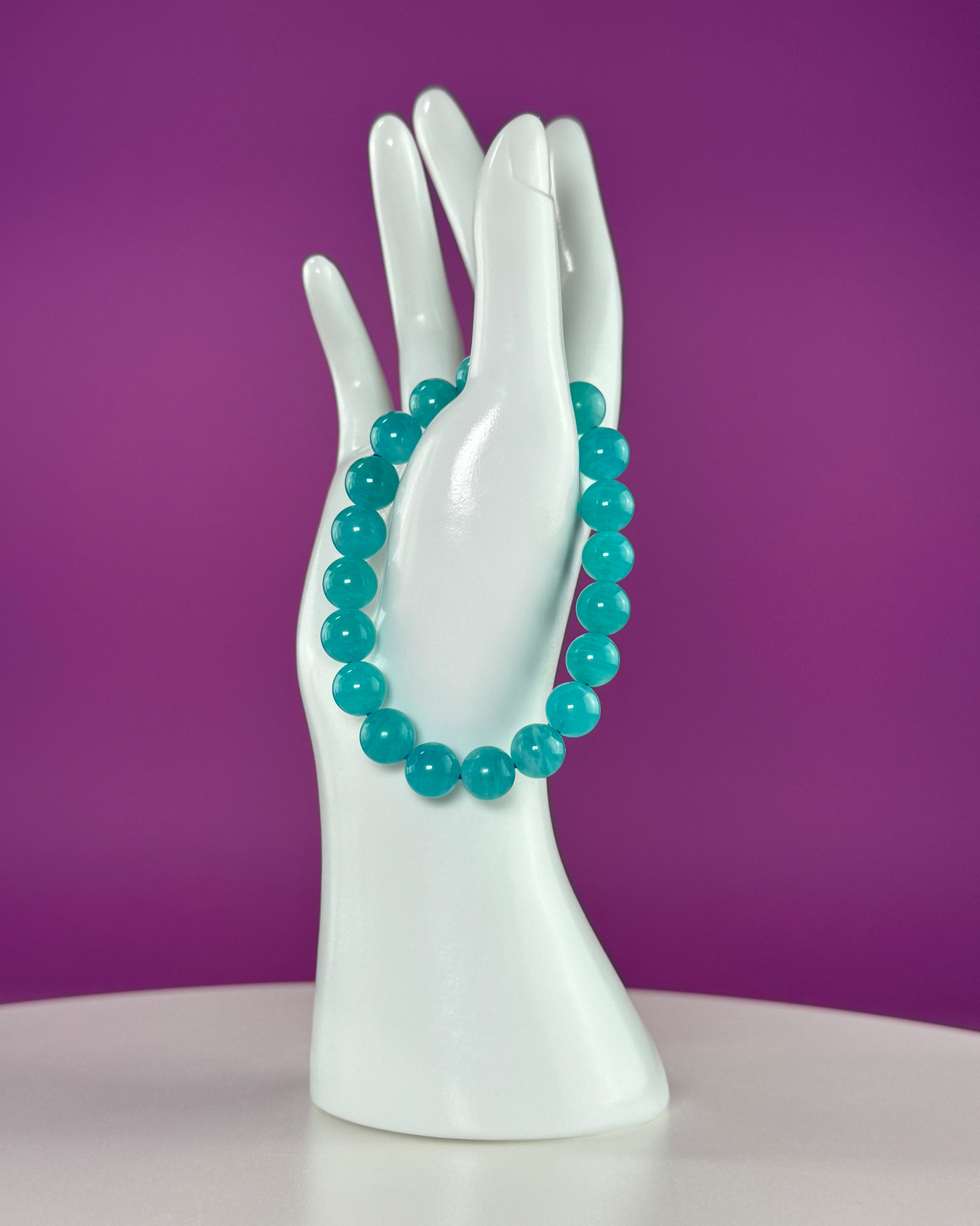 Amazonite Bracelet 10mm | Blue Green Crystal Jewelry | Calming & Communication Stone