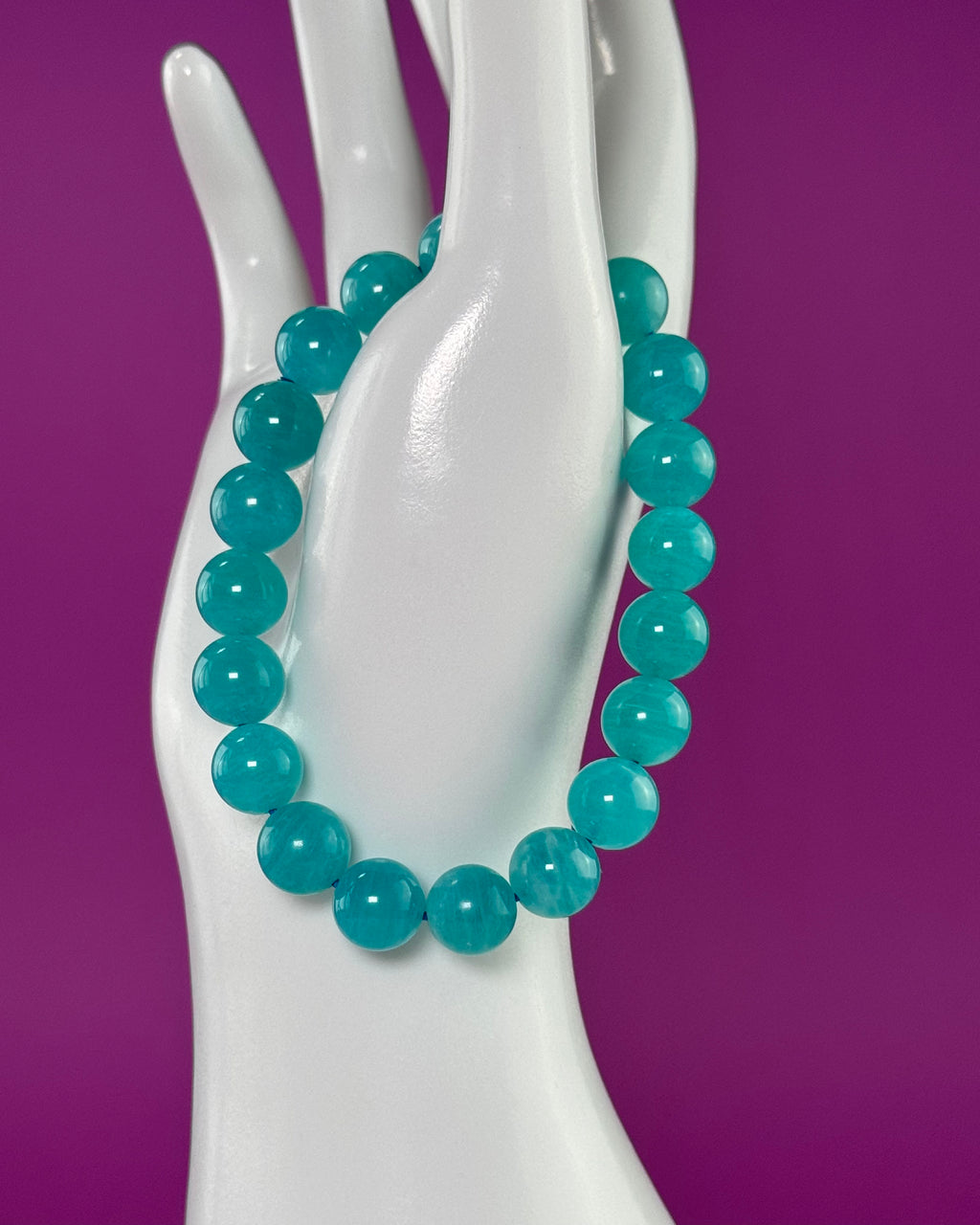 Amazonite Bracelet 10mm | Blue Green Crystal Jewelry | Calming & Communication Stone