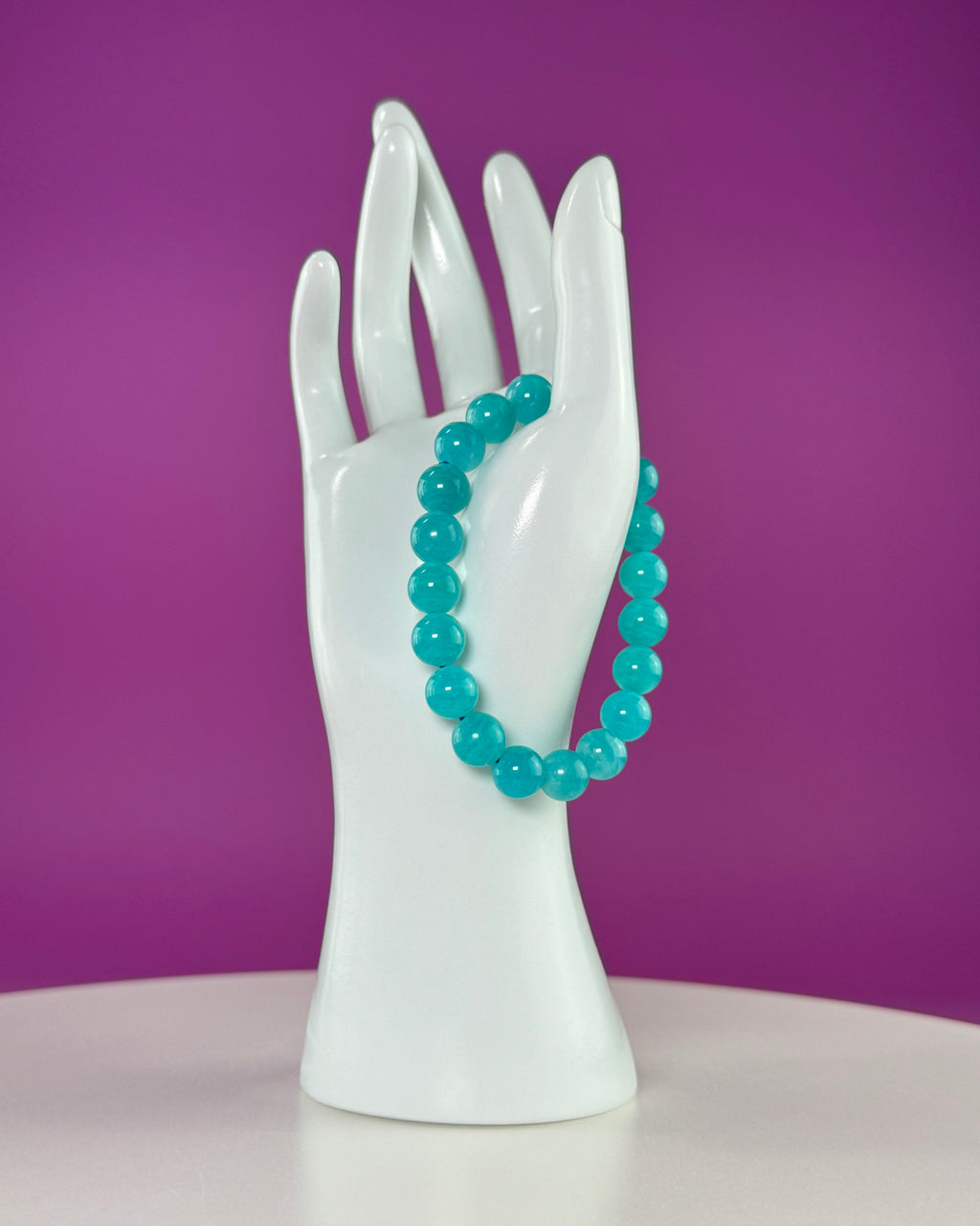 Amazonite Bracelet 10mm | Blue Green Crystal Jewelry | Calming & Communication Stone