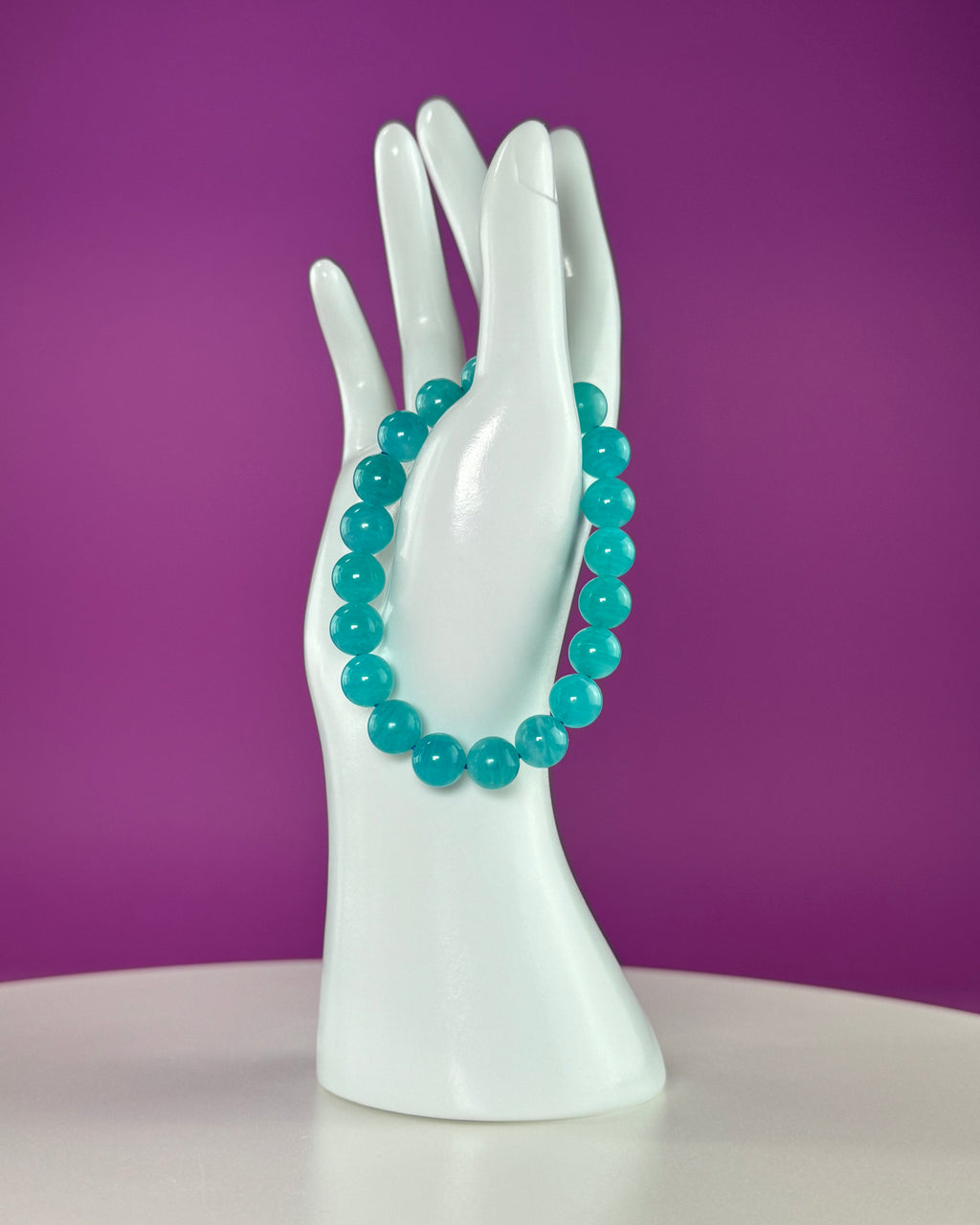 Amazonite Bracelet 10mm | Blue Green Crystal Jewelry | Calming & Communication Stone