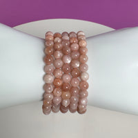 Natural Sunstone Bracelet – 6mm | Confidence, Joy & Energy Crystal Jewelry