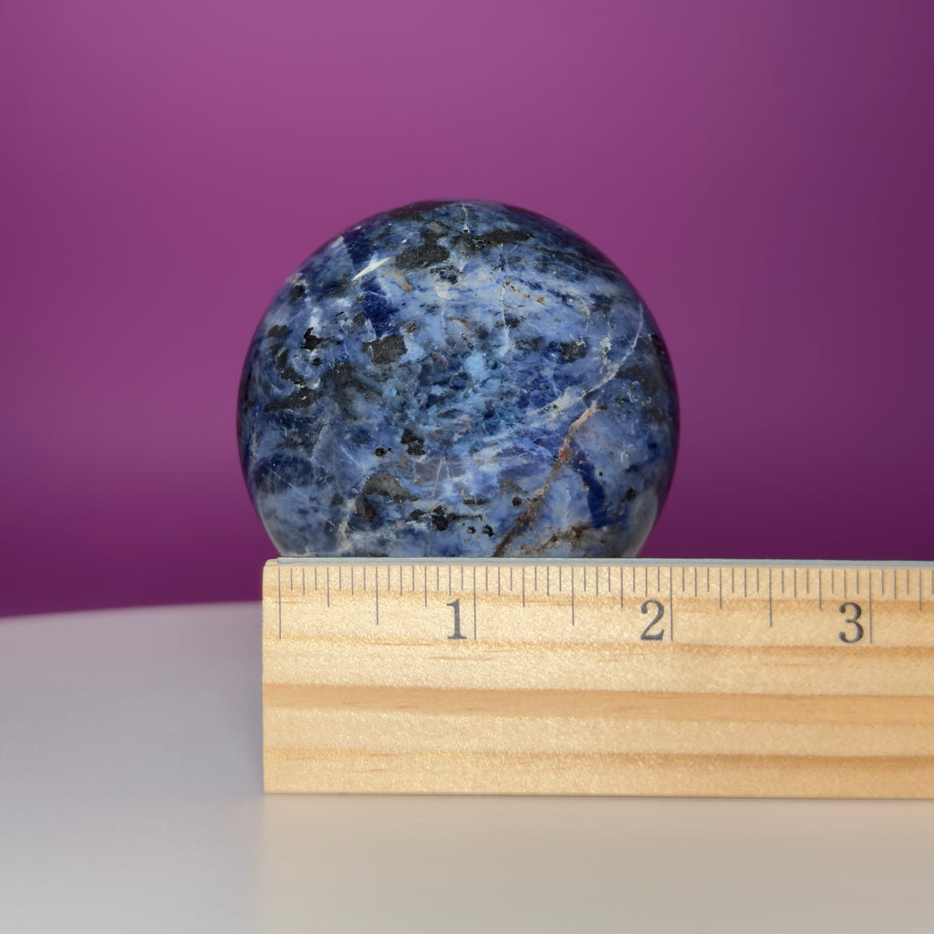 Sodalite Sphere with Glass Stand – Clarity & Intuition Crystal