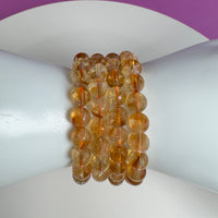 Citrine Crystal Bracelet 8mm Beads Abundance Prosperity Energy Jewelry
