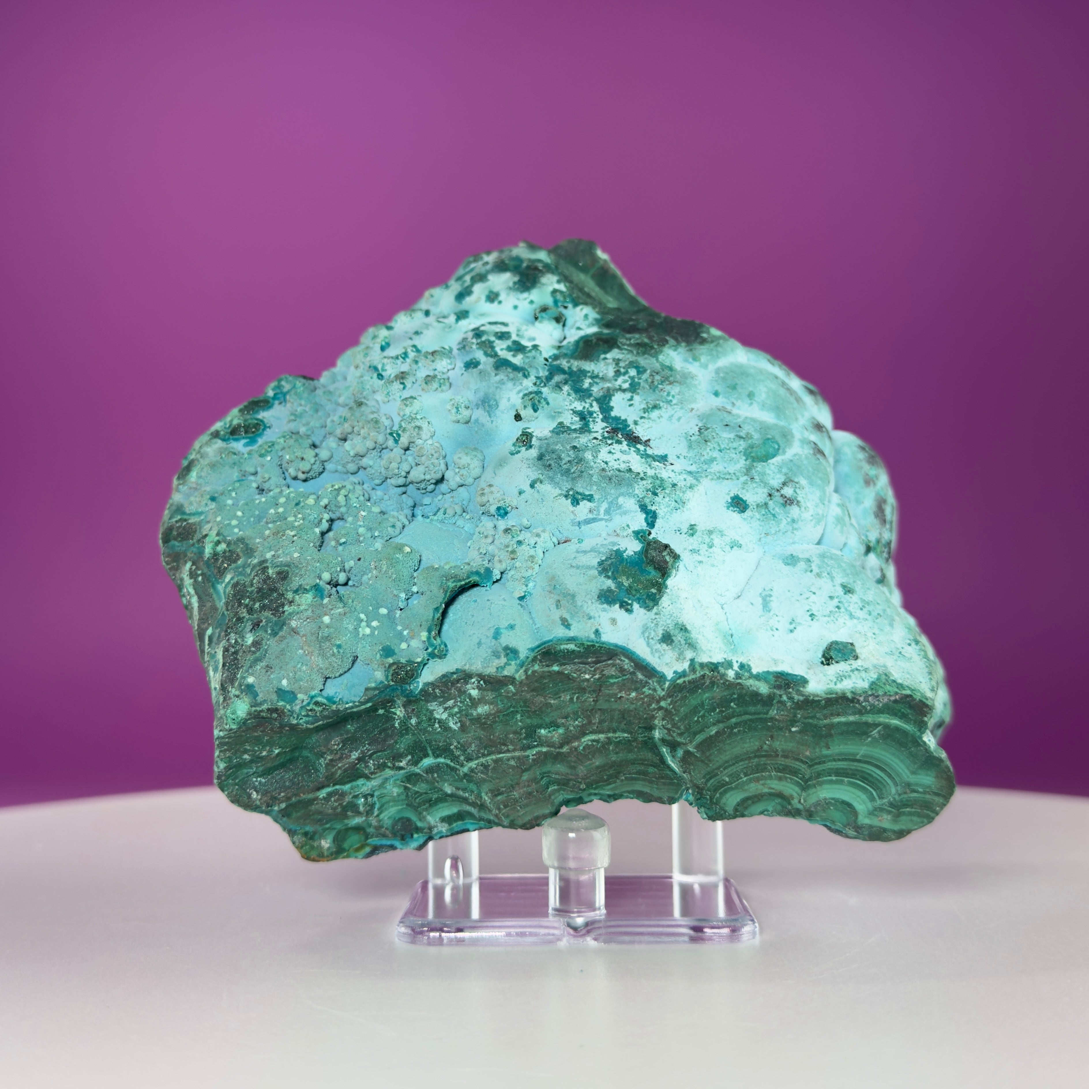 Chrysocolla Malachite Mineral Specimen | Collector Crystal Display