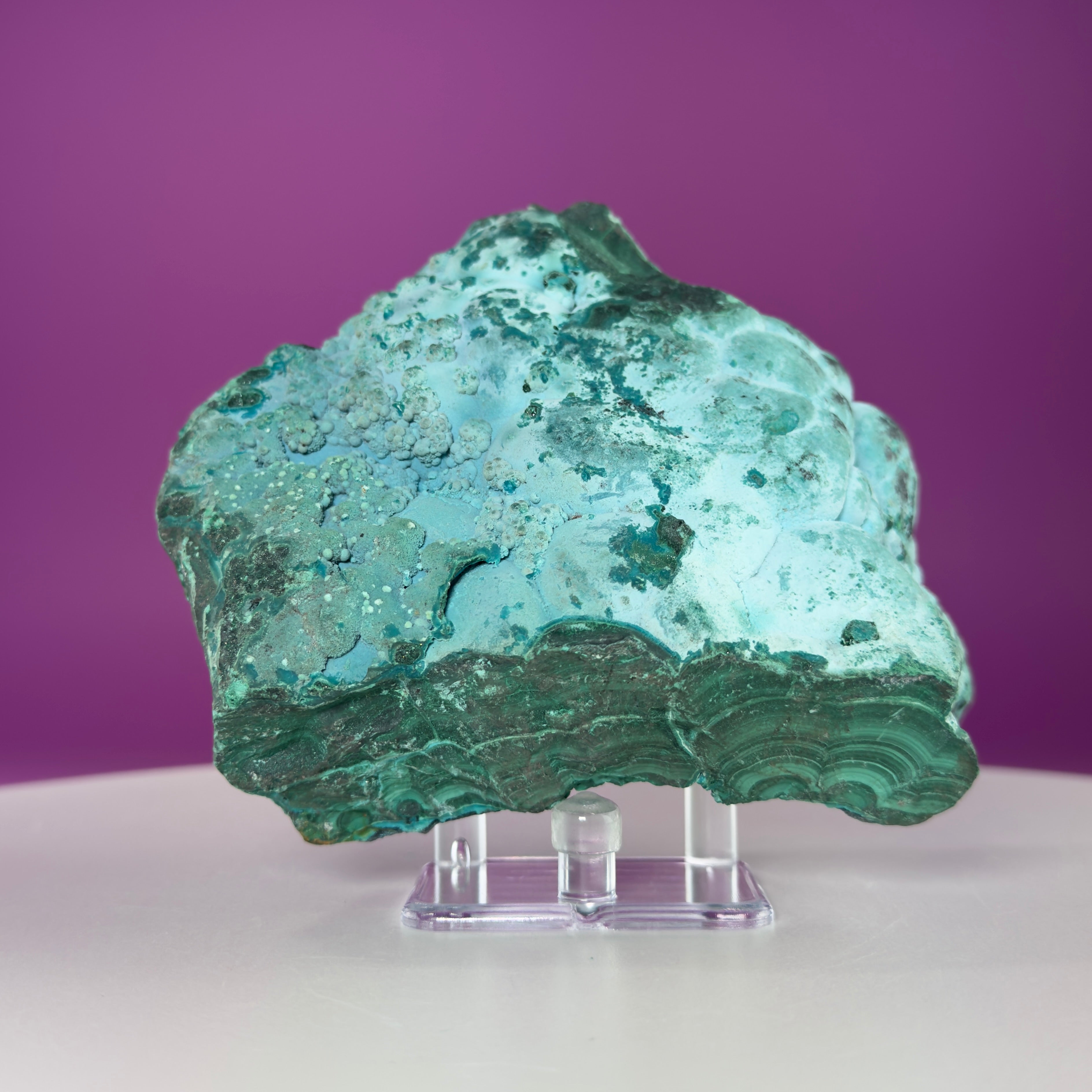 Chrysocolla Malachite Mineral Specimen | Collector Crystal Display
