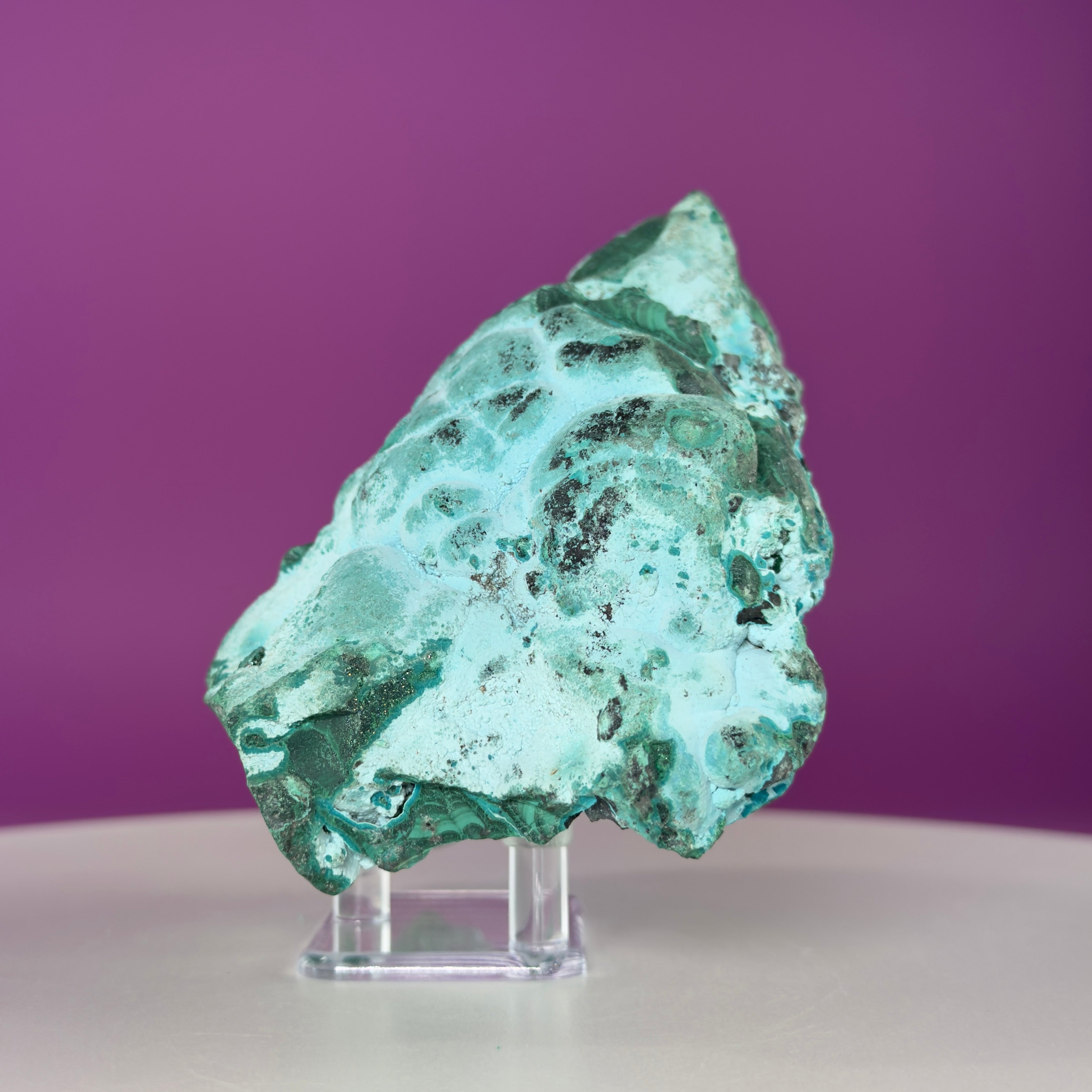 Chrysocolla Malachite Mineral Specimen | Collector Crystal Display