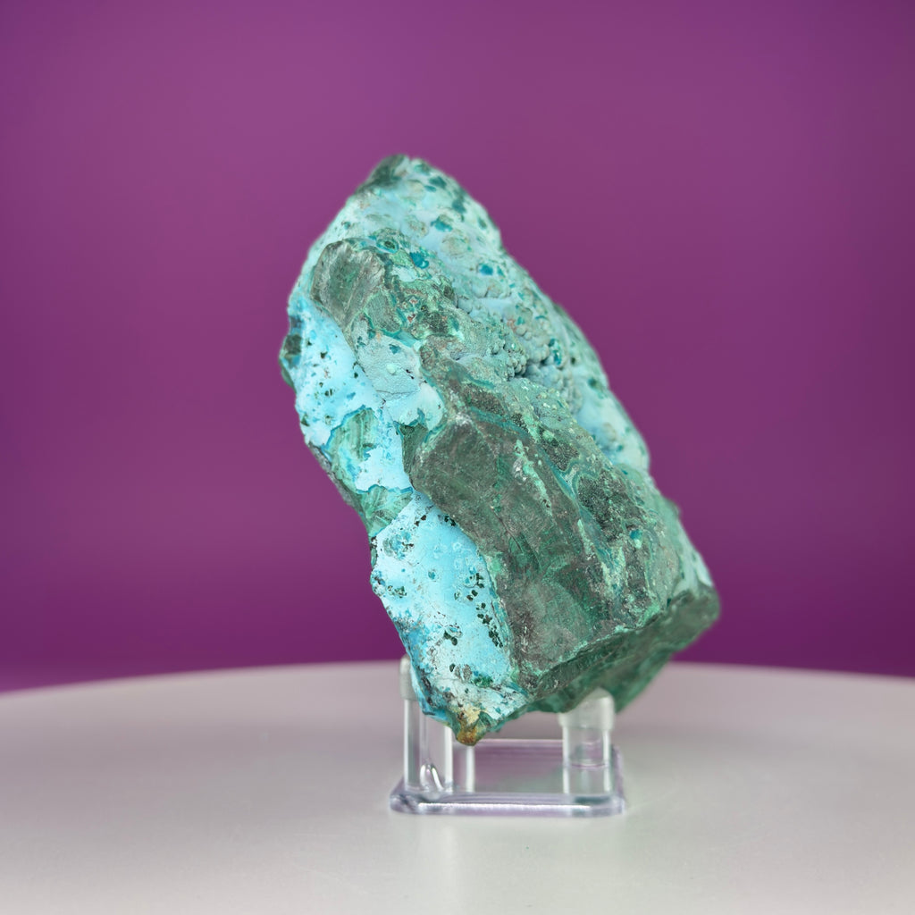 Chrysocolla Malachite Mineral Specimen | Collector Crystal Display