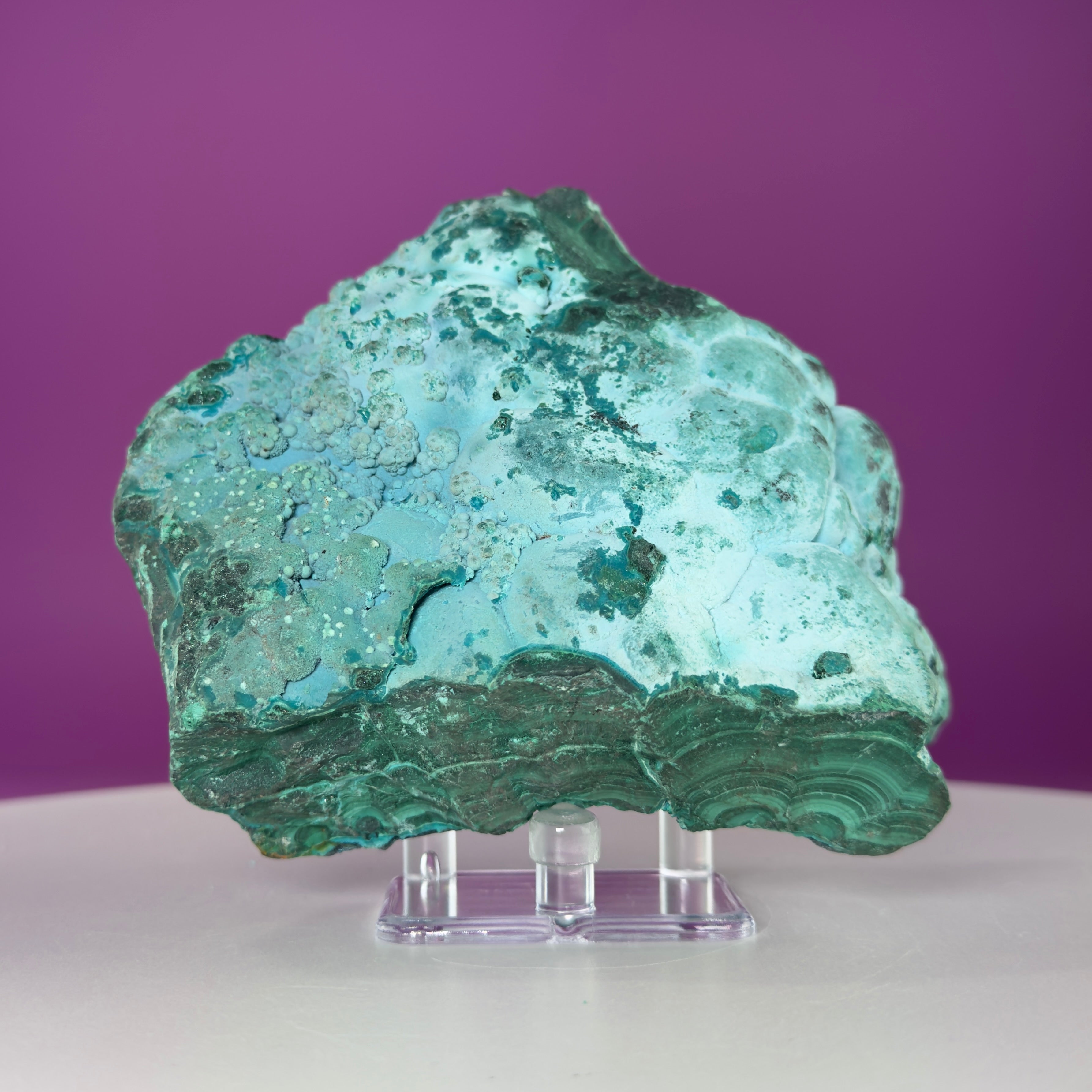 Chrysocolla Malachite Mineral Specimen | Collector Crystal Display
