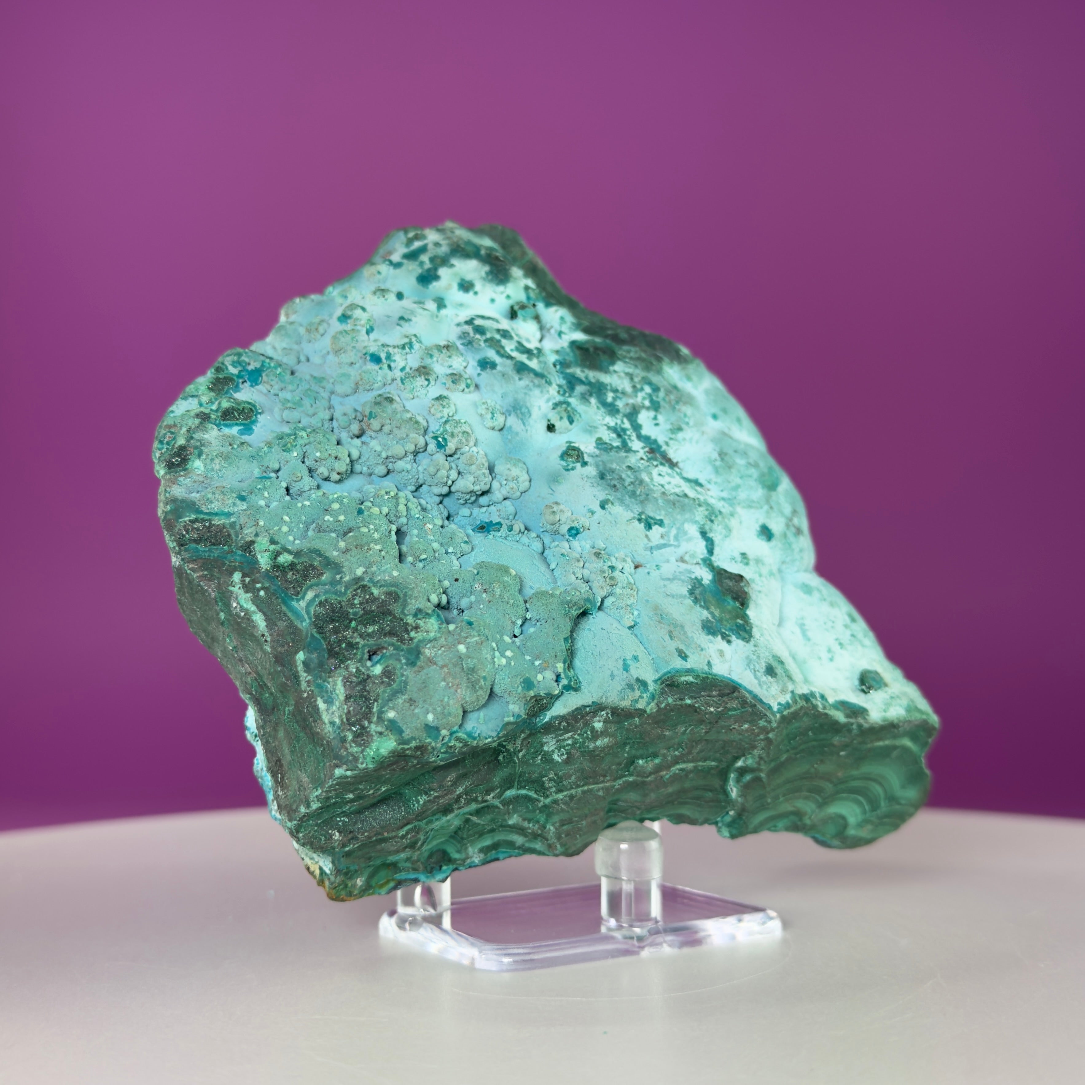 Chrysocolla Malachite Mineral Specimen | Collector Crystal Display