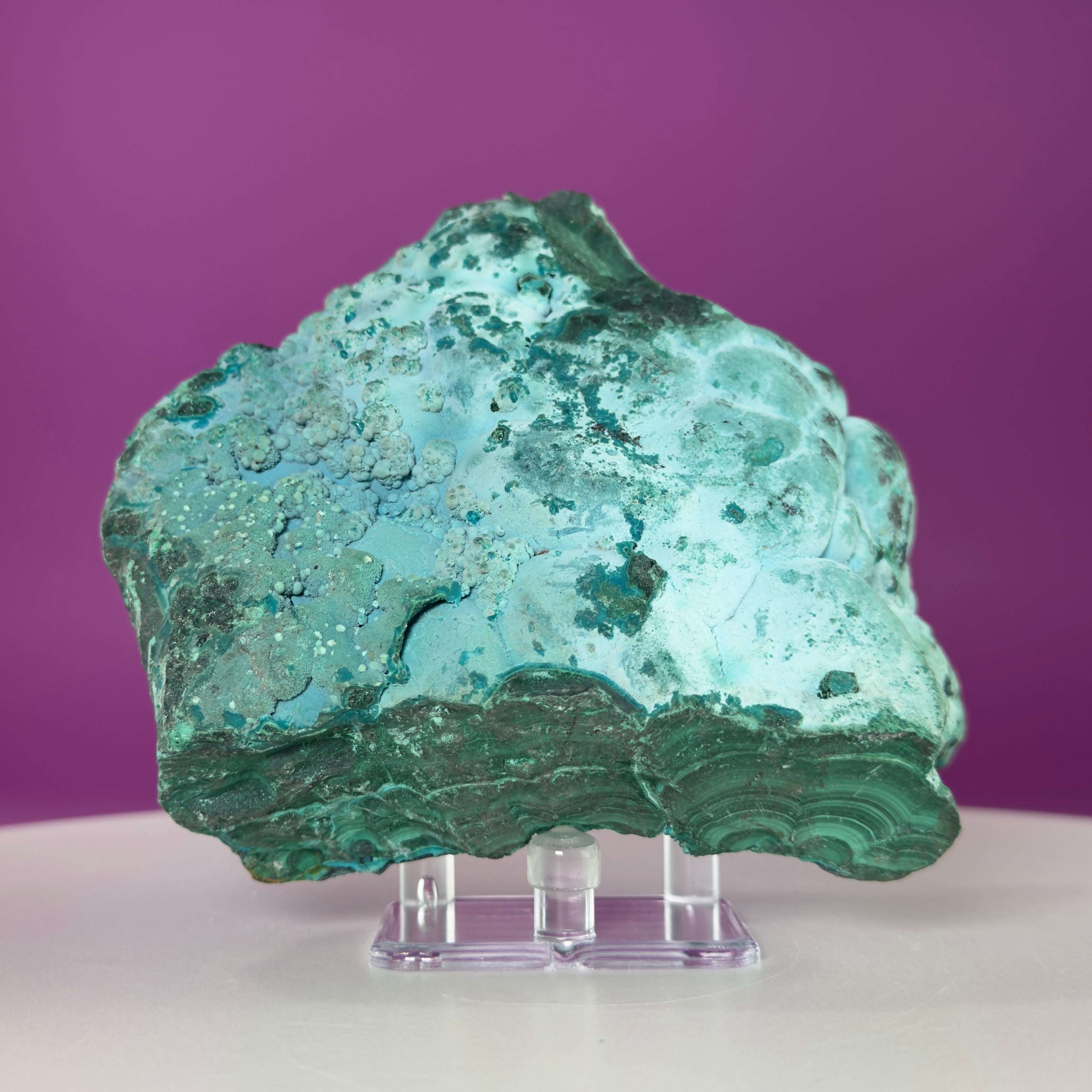 Chrysocolla Malachite Mineral Specimen | Collector Crystal Display