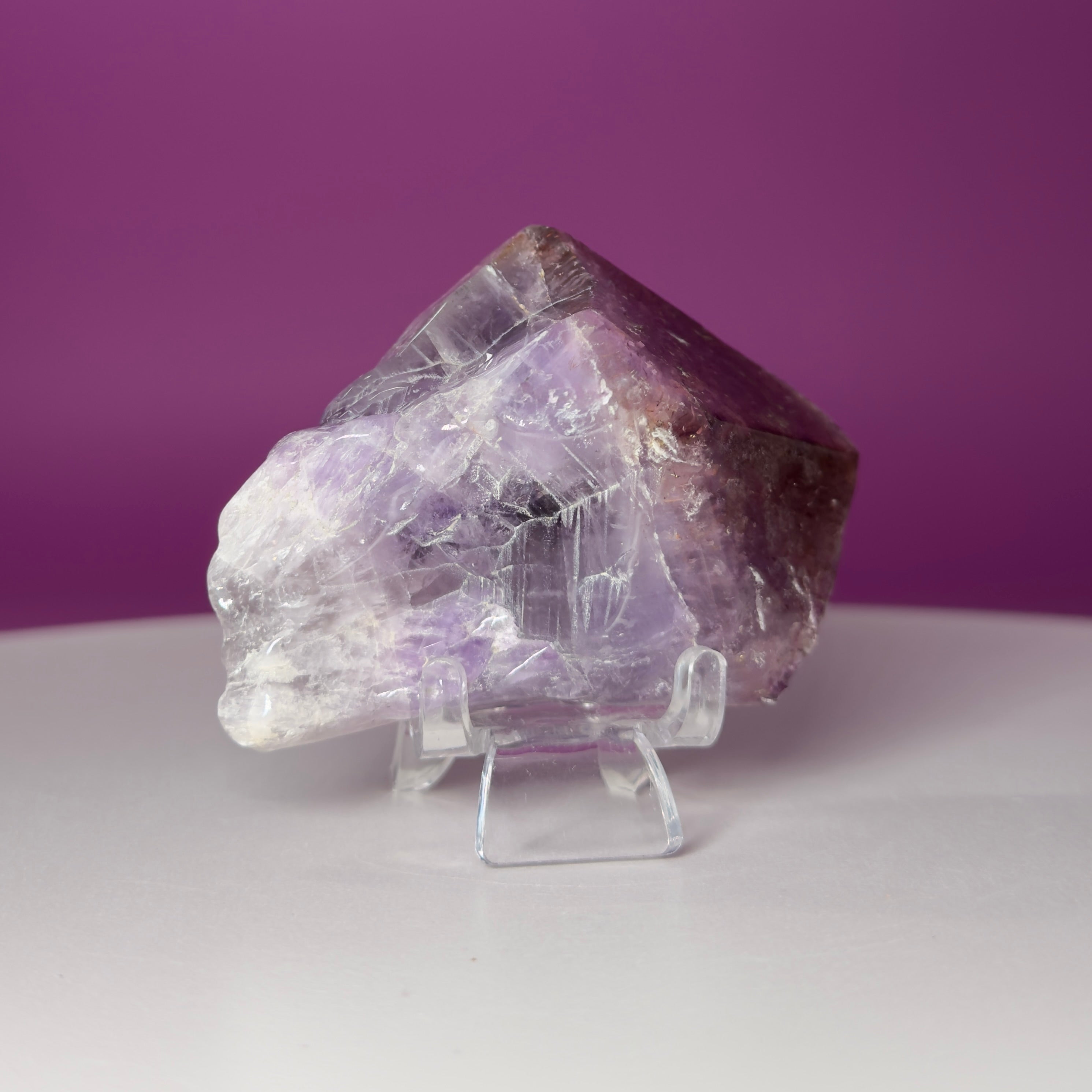 Super 7 Polished Specimen on Acrylic Stand | Brazilian Crystal Display