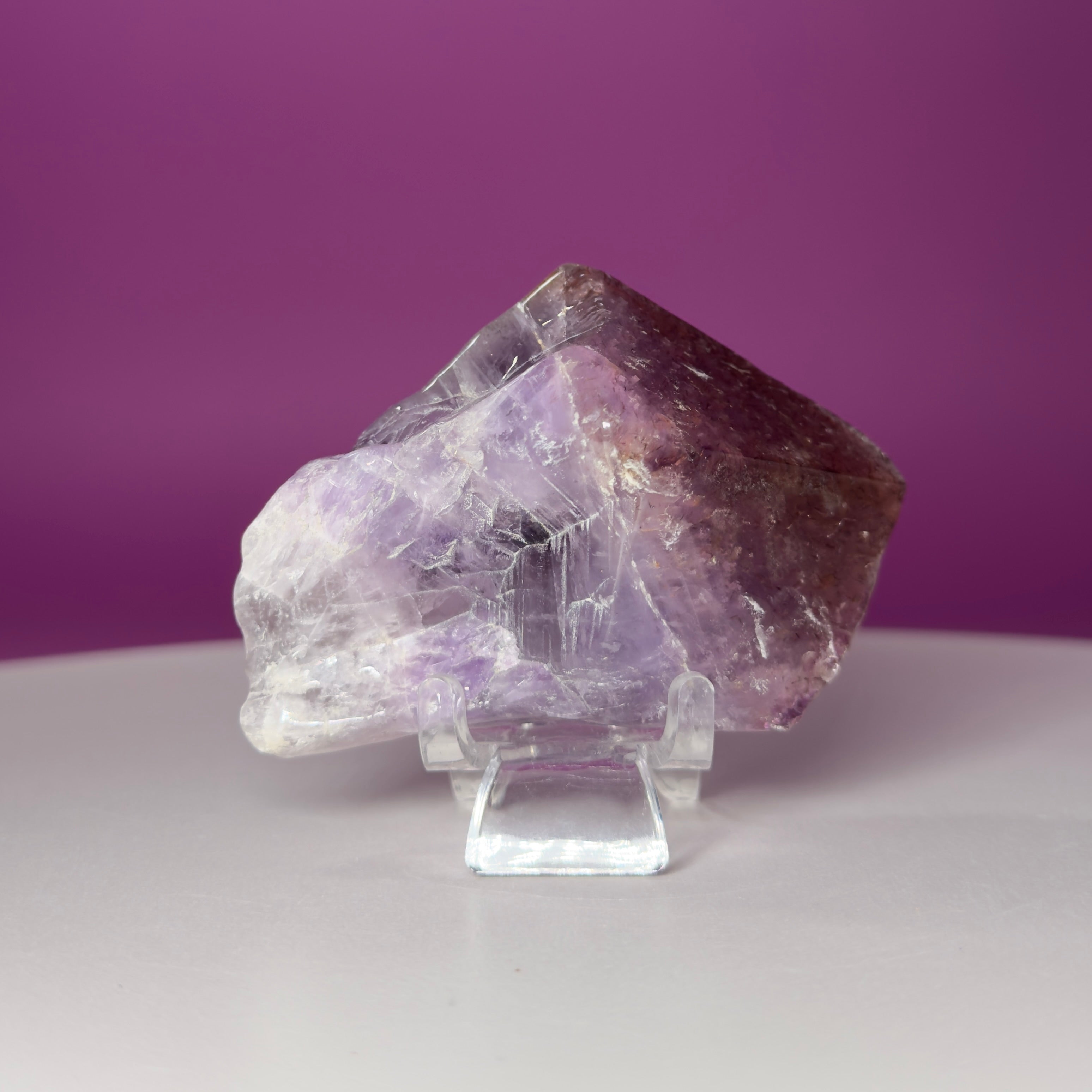 Super 7 Polished Specimen on Acrylic Stand | Brazilian Crystal Display