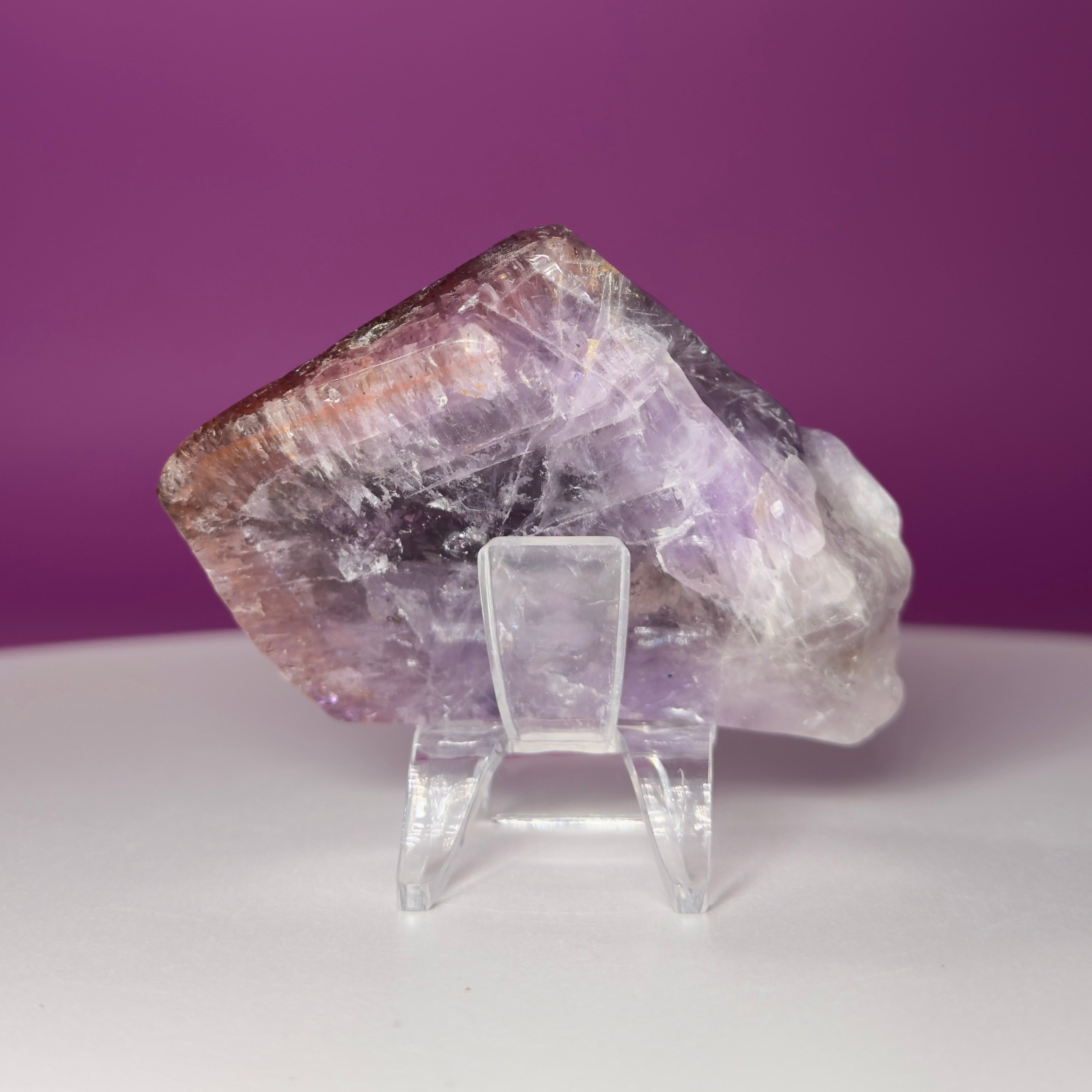 Super 7 Polished Specimen on Acrylic Stand | Brazilian Crystal Display