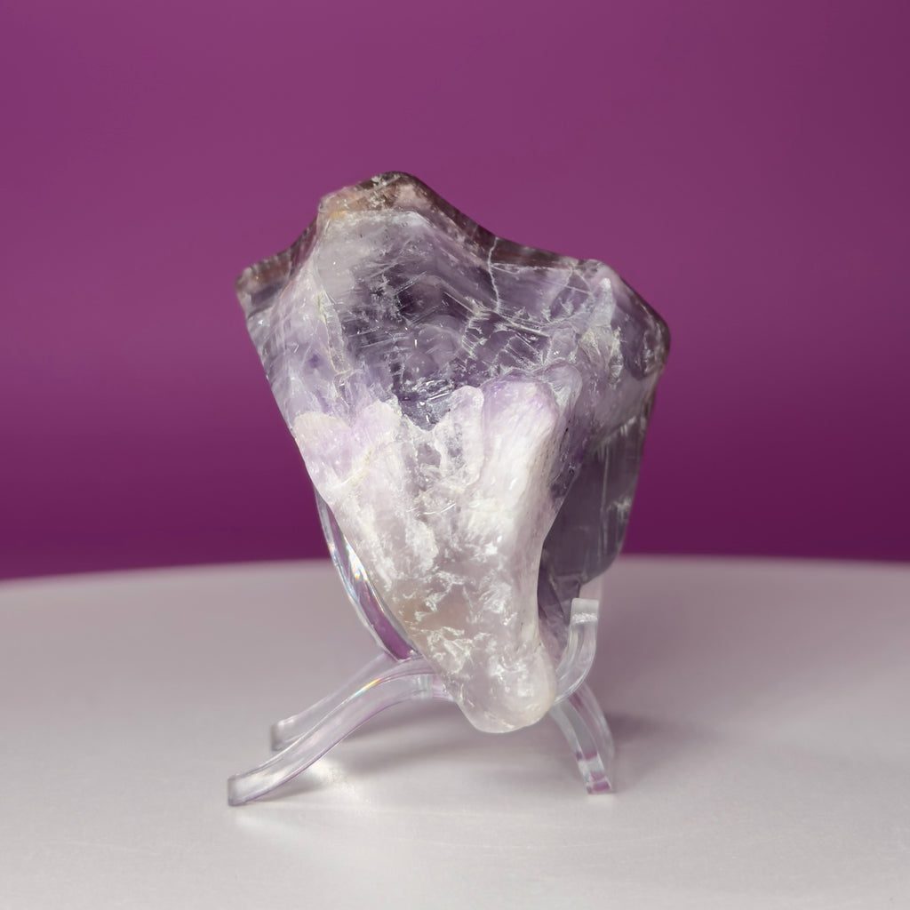 Super 7 Polished Specimen on Acrylic Stand | Brazilian Crystal Display