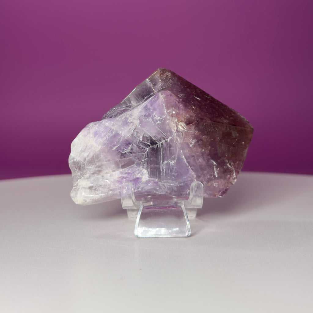 Super 7 Polished Specimen on Acrylic Stand | Brazilian Crystal Display