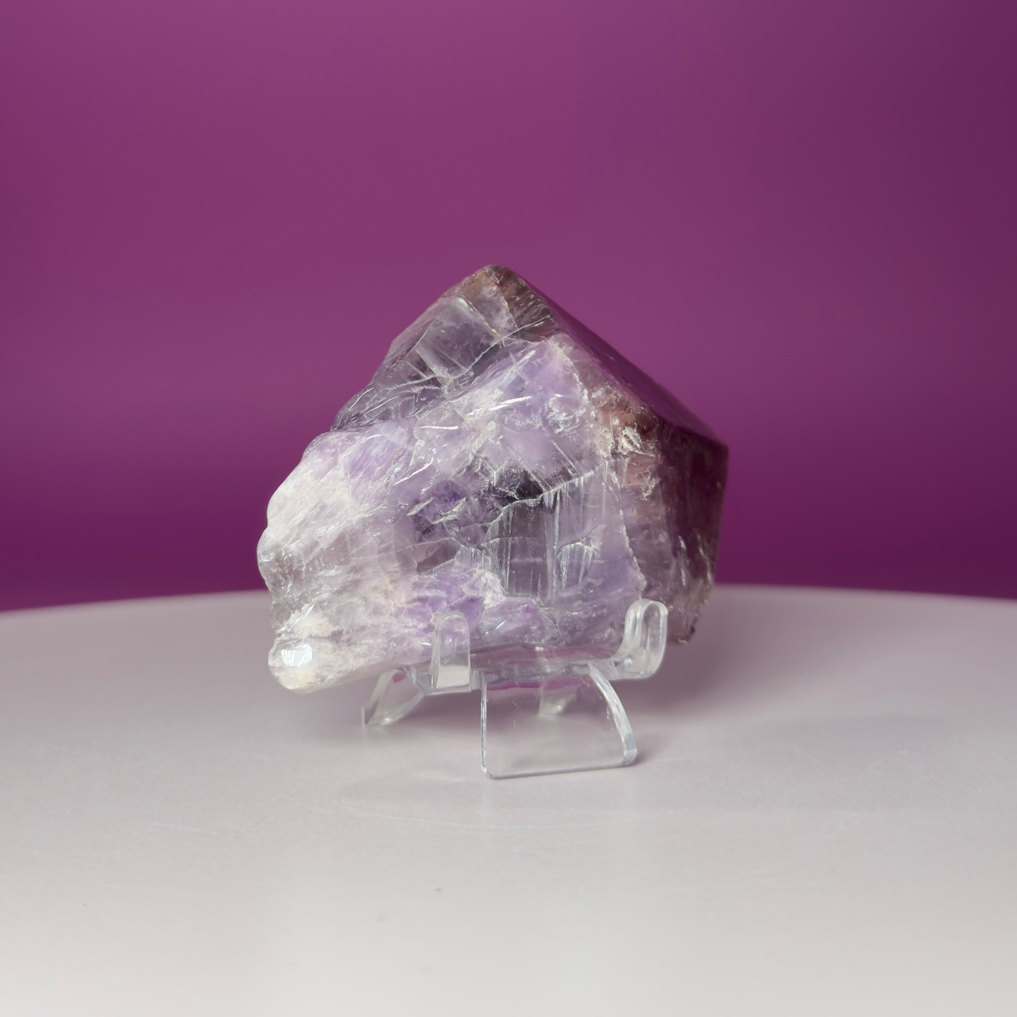 Super 7 Polished Specimen on Acrylic Stand | Brazilian Crystal Display