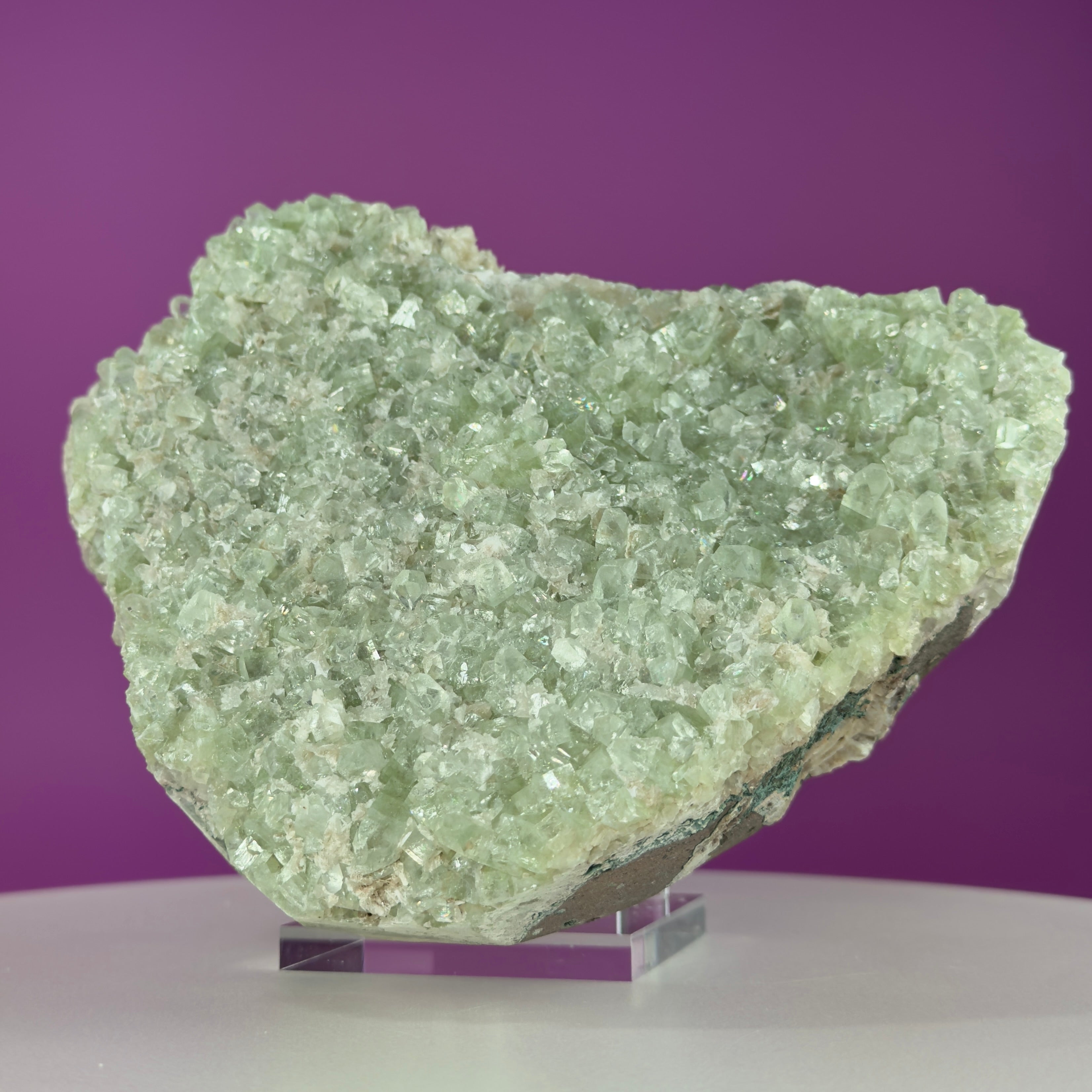 Large Zeolite Apophyllite Statement Cluster with Stand, 8+ Pounds