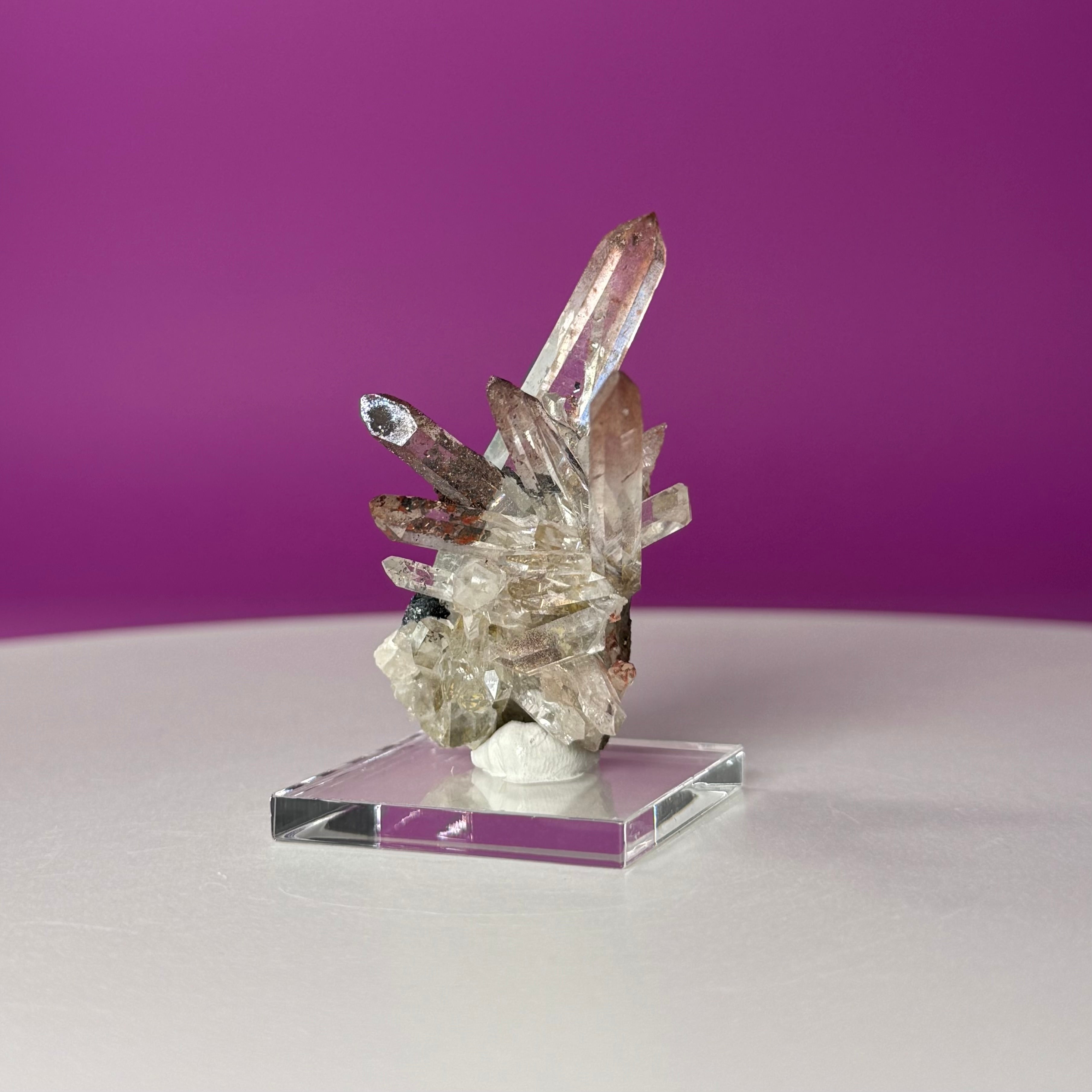 Specularite Quartz Specimen from Guangzhou China with Display