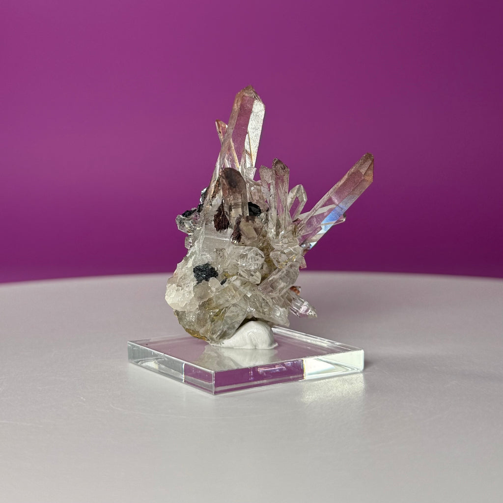 Specularite Quartz Specimen from Guangzhou China with Display