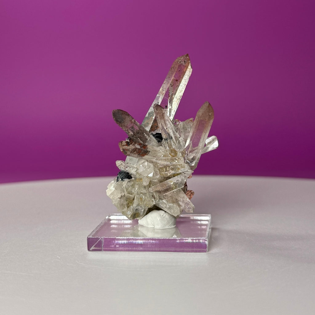 Specularite Quartz Specimen from Guangzhou China with Display