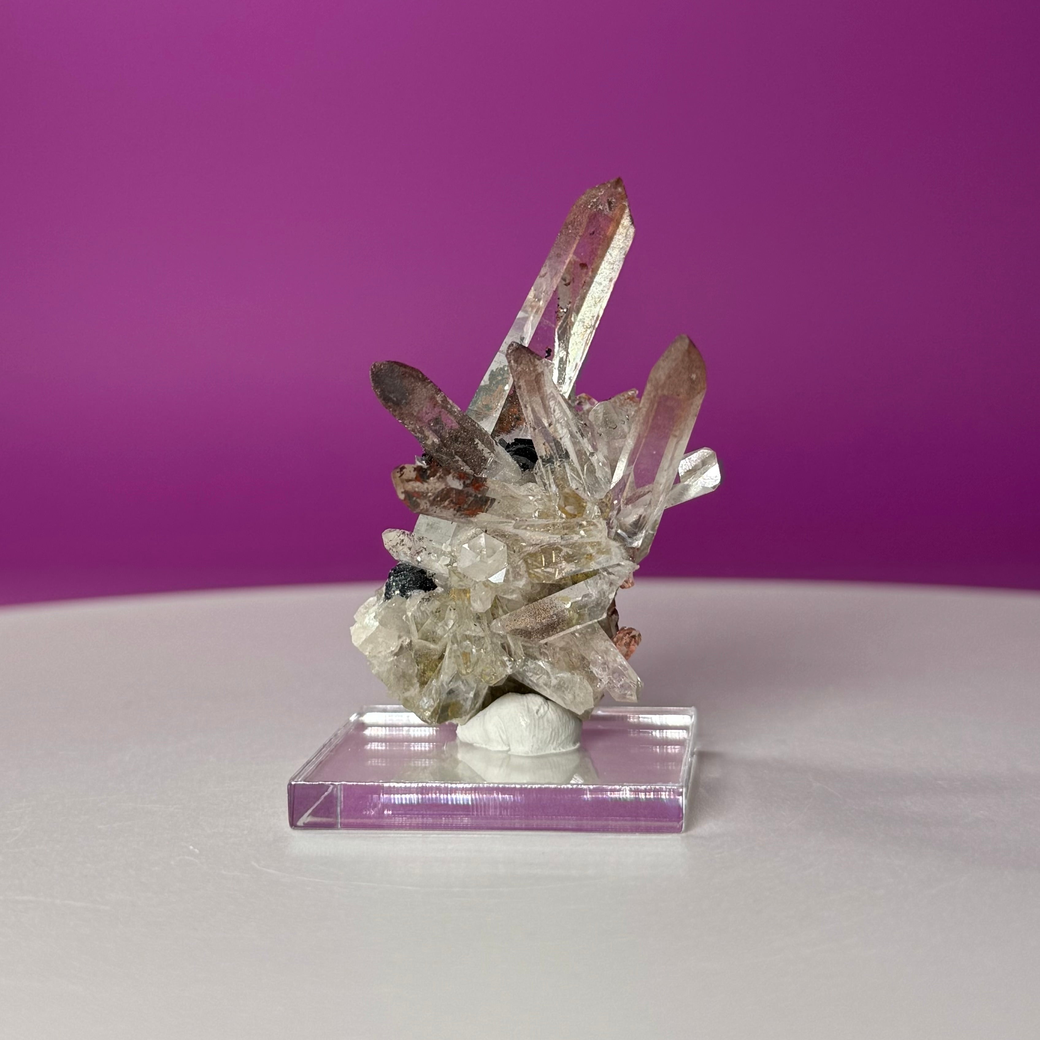 Specularite Quartz Specimen from Guangzhou China with Display