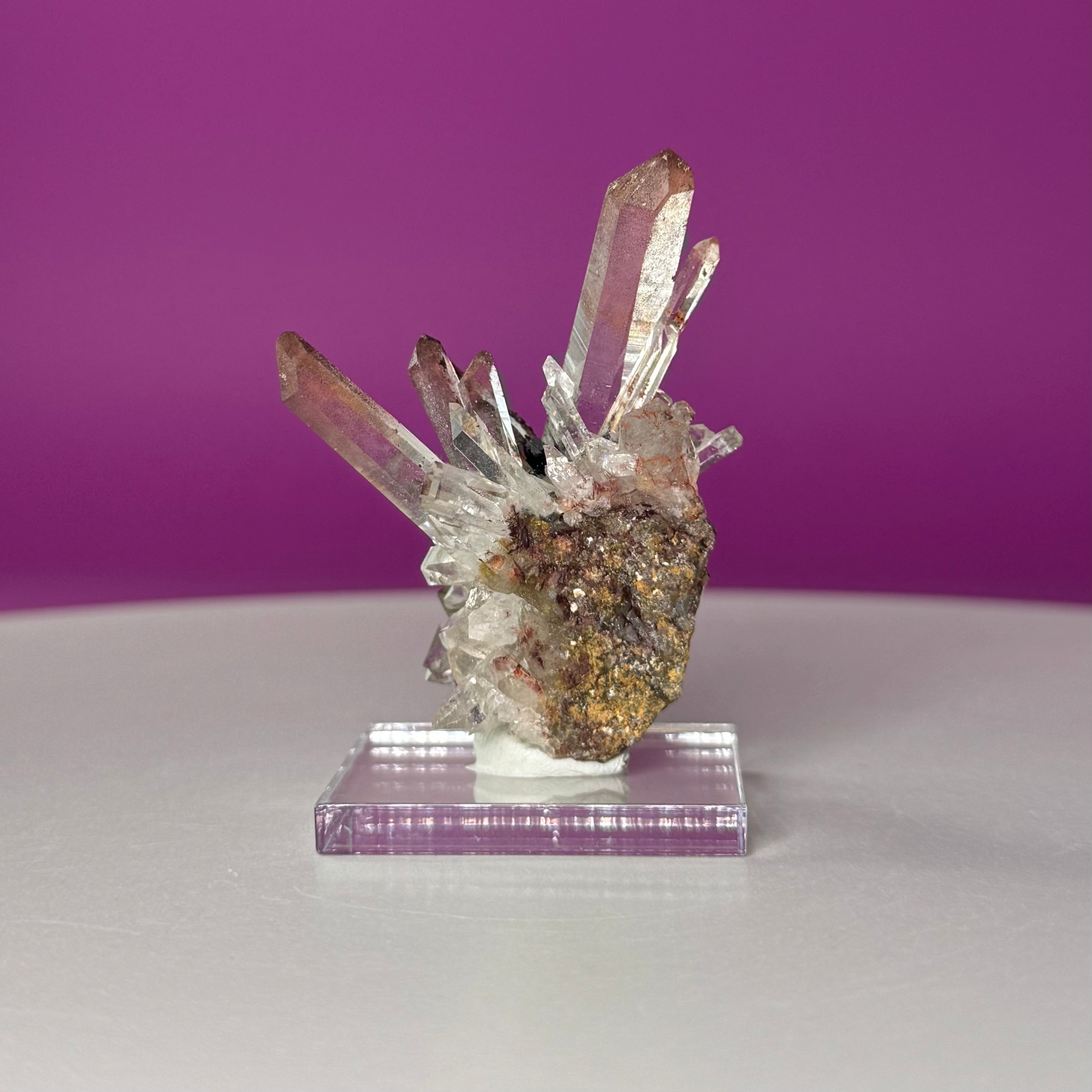Specularite Quartz Specimen from Guangzhou China with Display