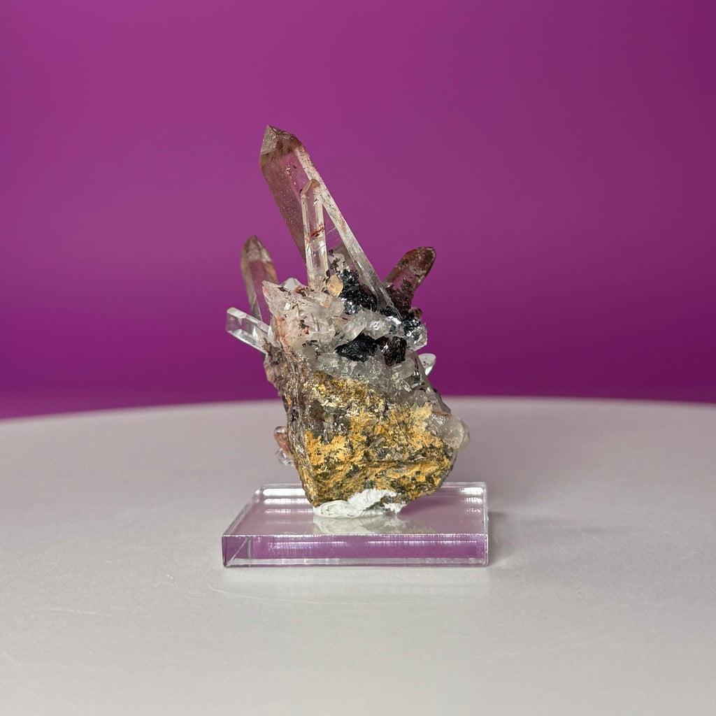 Specularite Quartz Specimen from Guangzhou China with Display