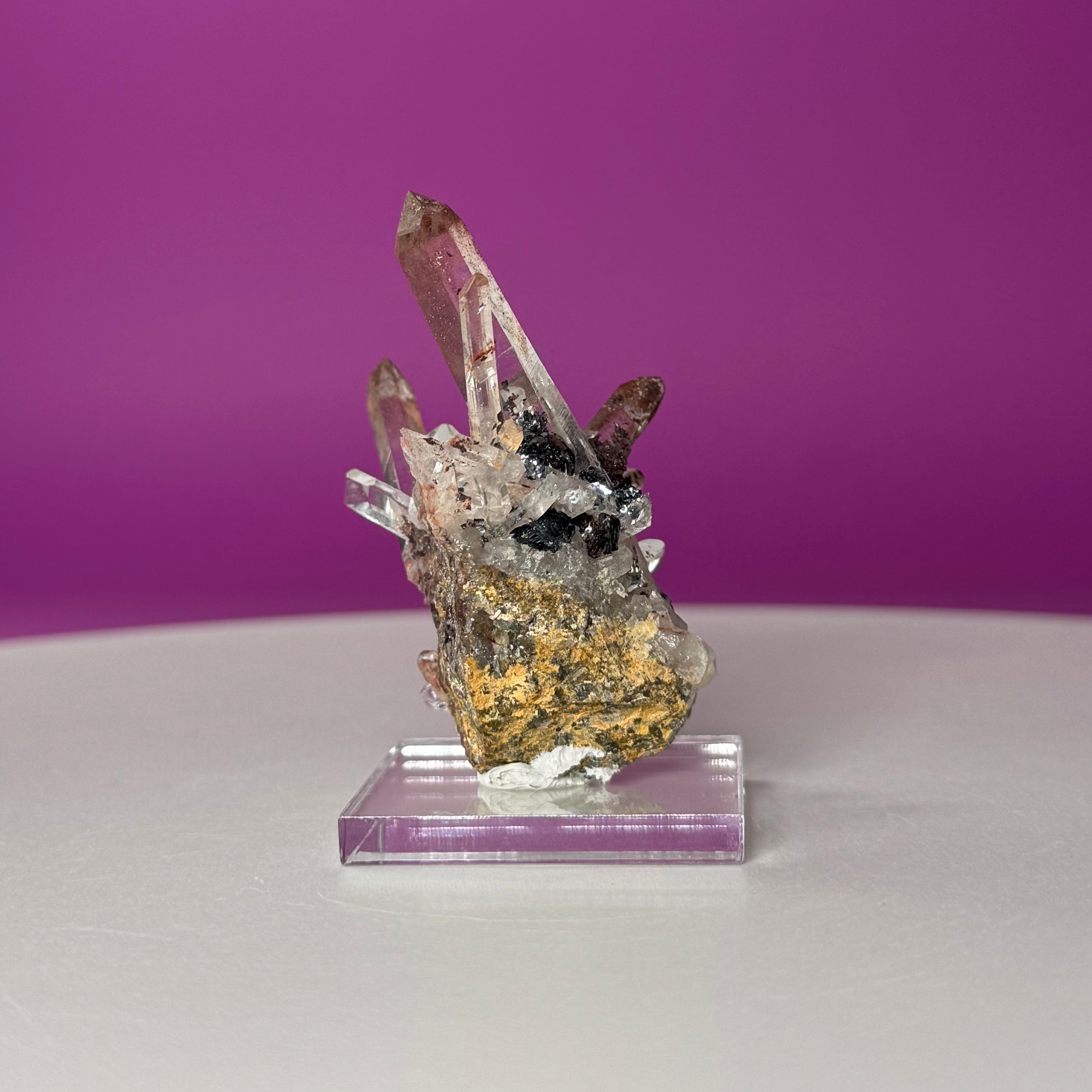 Specularite Quartz Specimen from Guangzhou China with Display