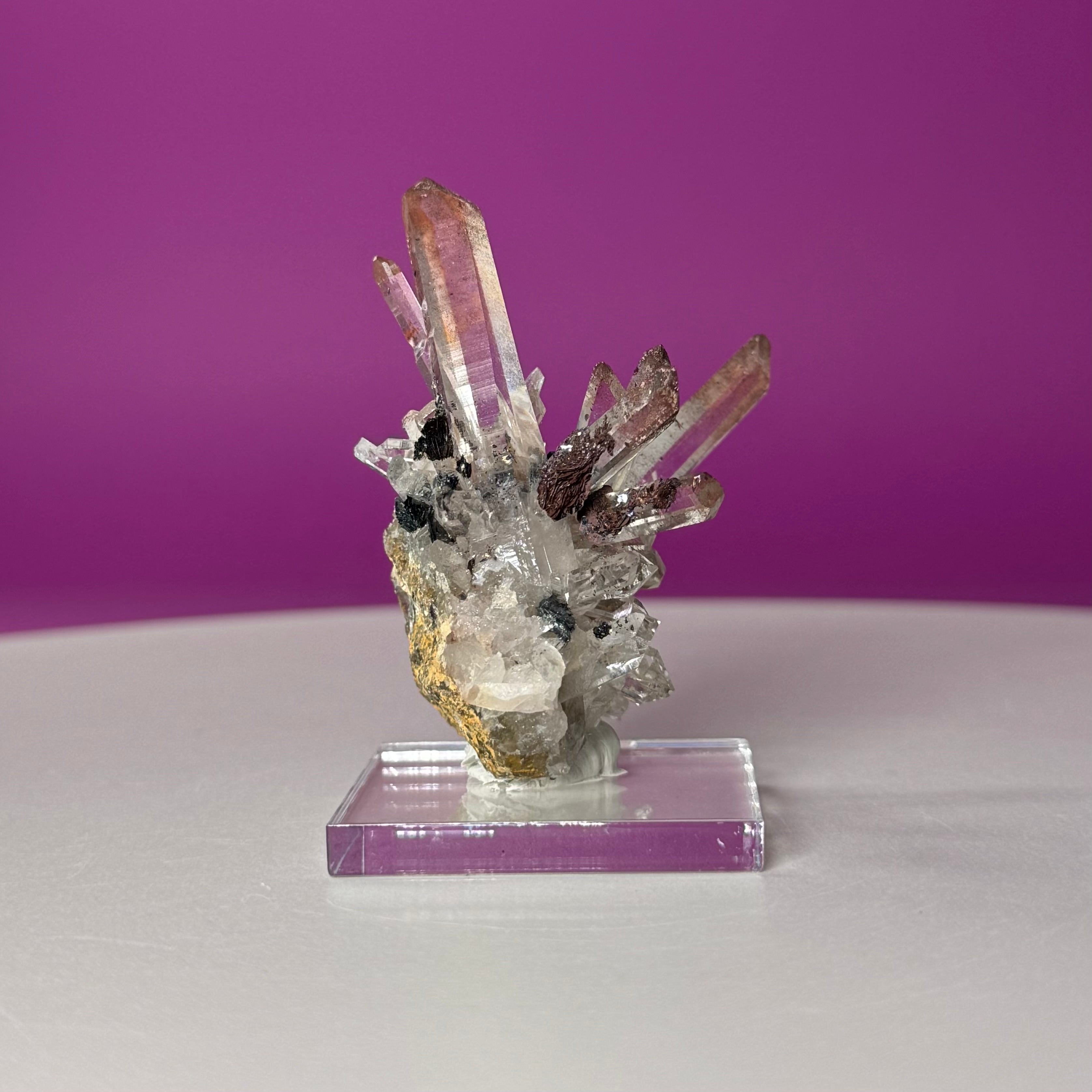 Specularite Quartz Specimen from Guangzhou China with Display