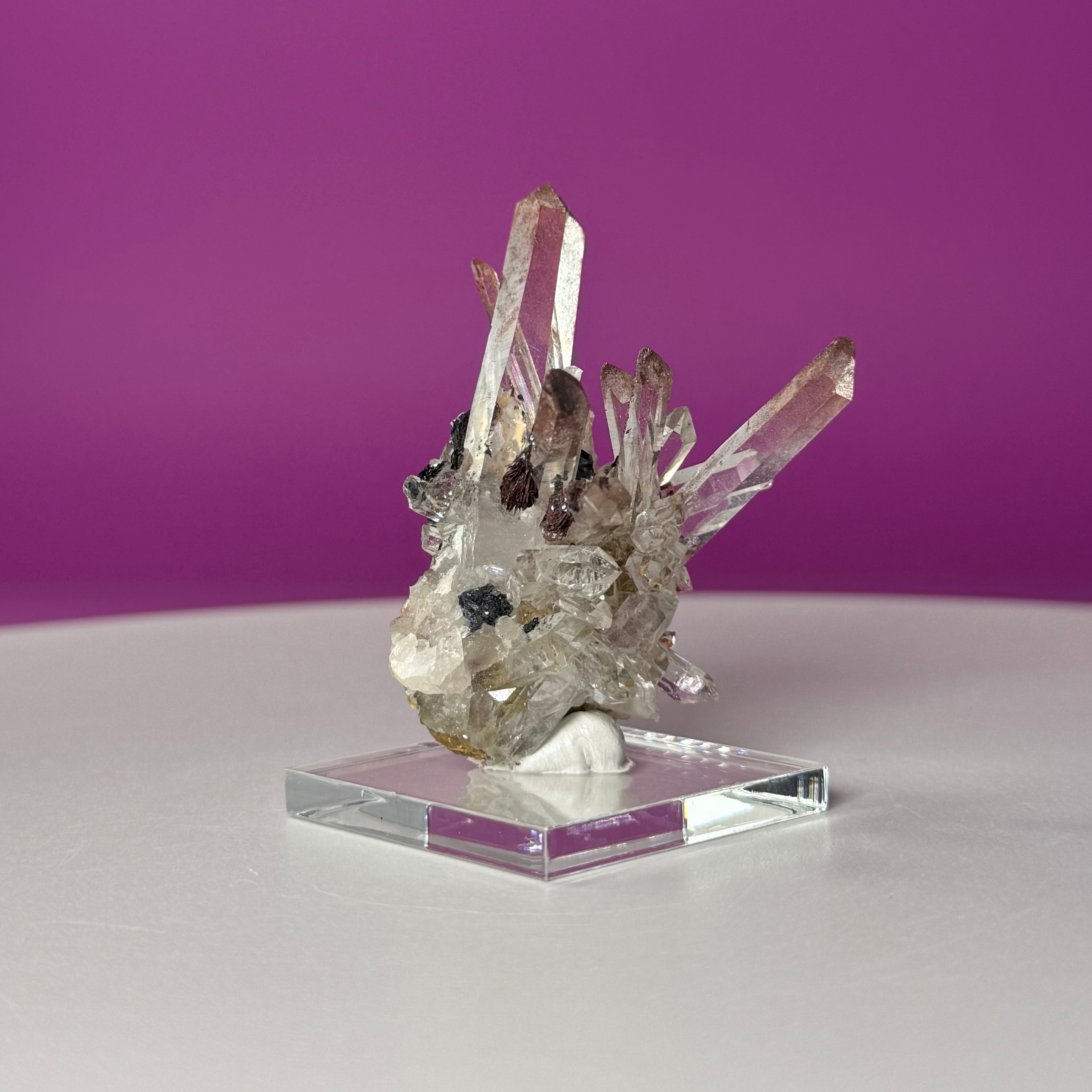 Specularite Quartz Specimen from Guangzhou China with Display