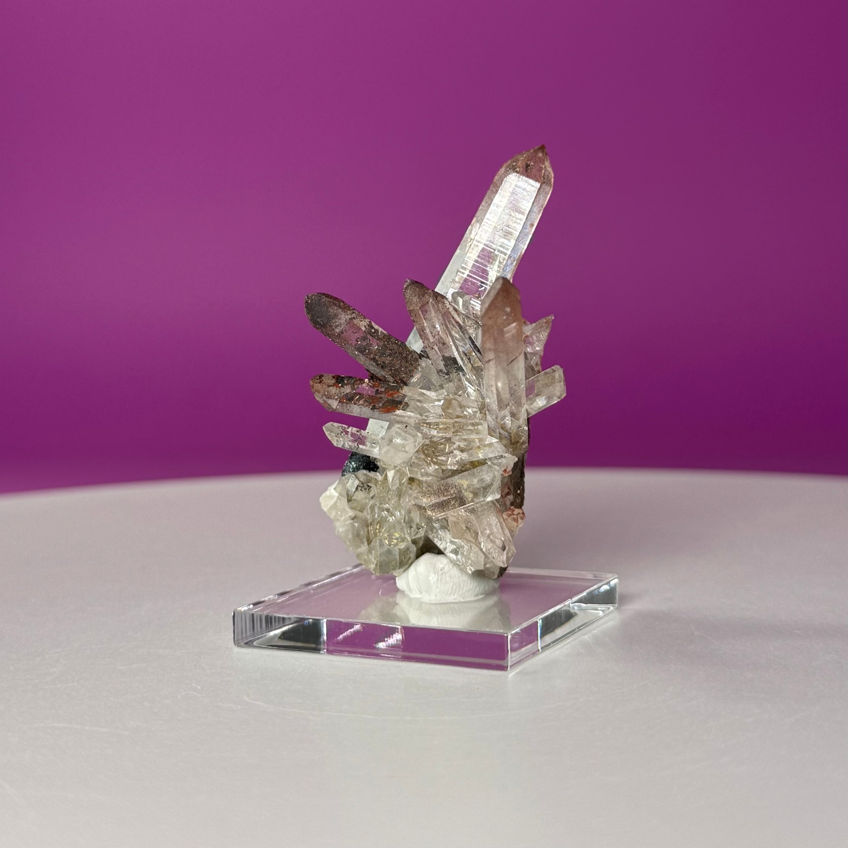 Specularite Quartz Specimen from Guangzhou China with Display