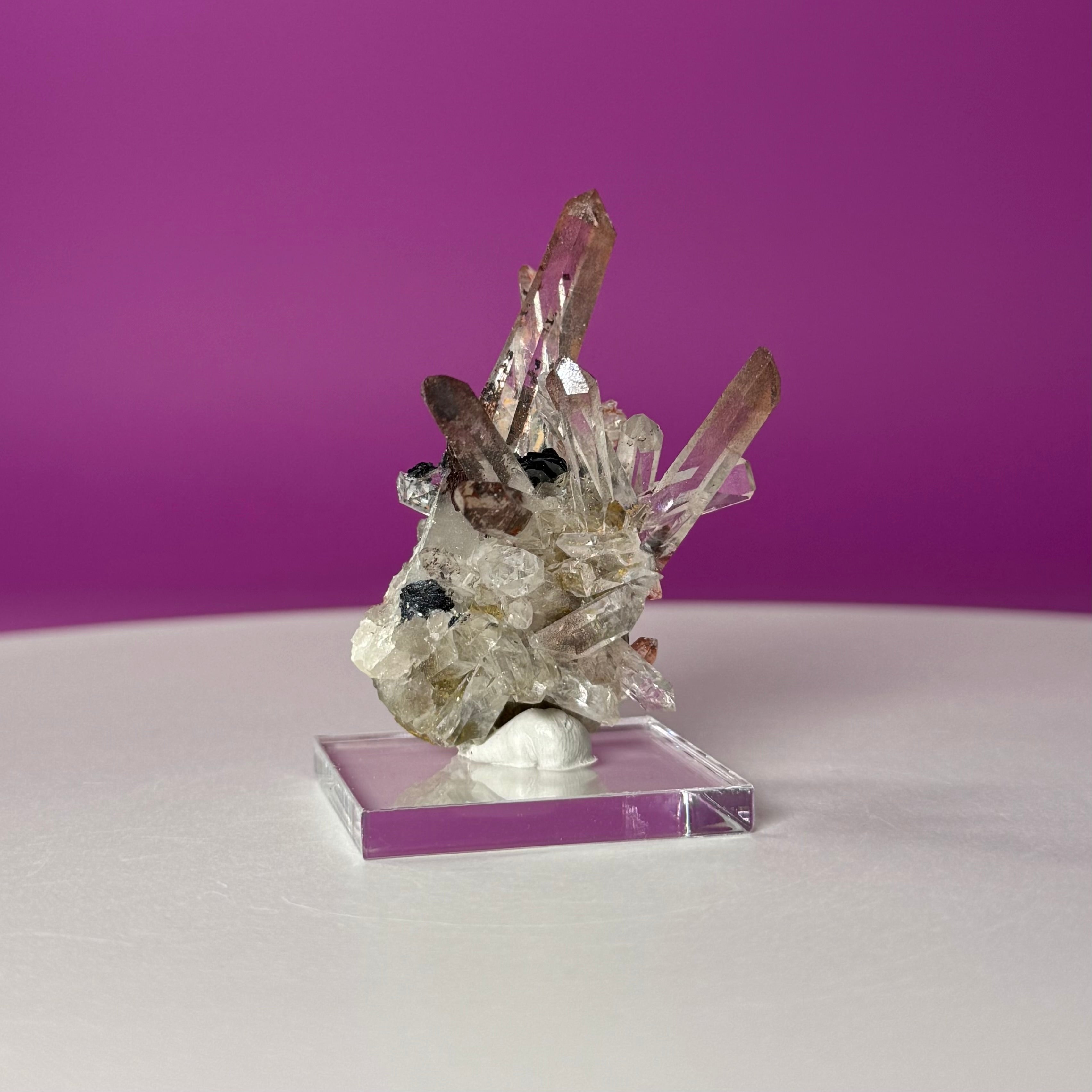 Specularite Quartz Specimen from Guangzhou China with Display