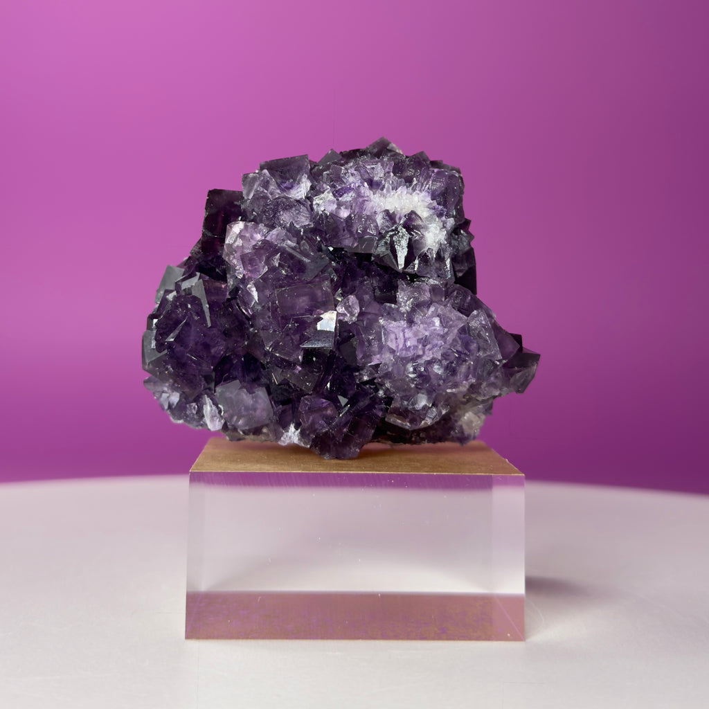 Purple Fluorite Cube Cluster from Anhui China Display Piece