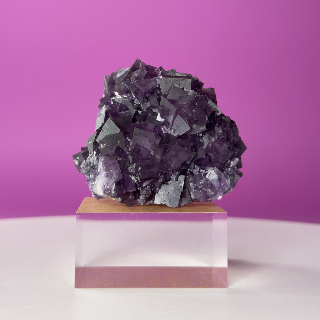 Purple Fluorite Cube Cluster from Anhui China Display Piece